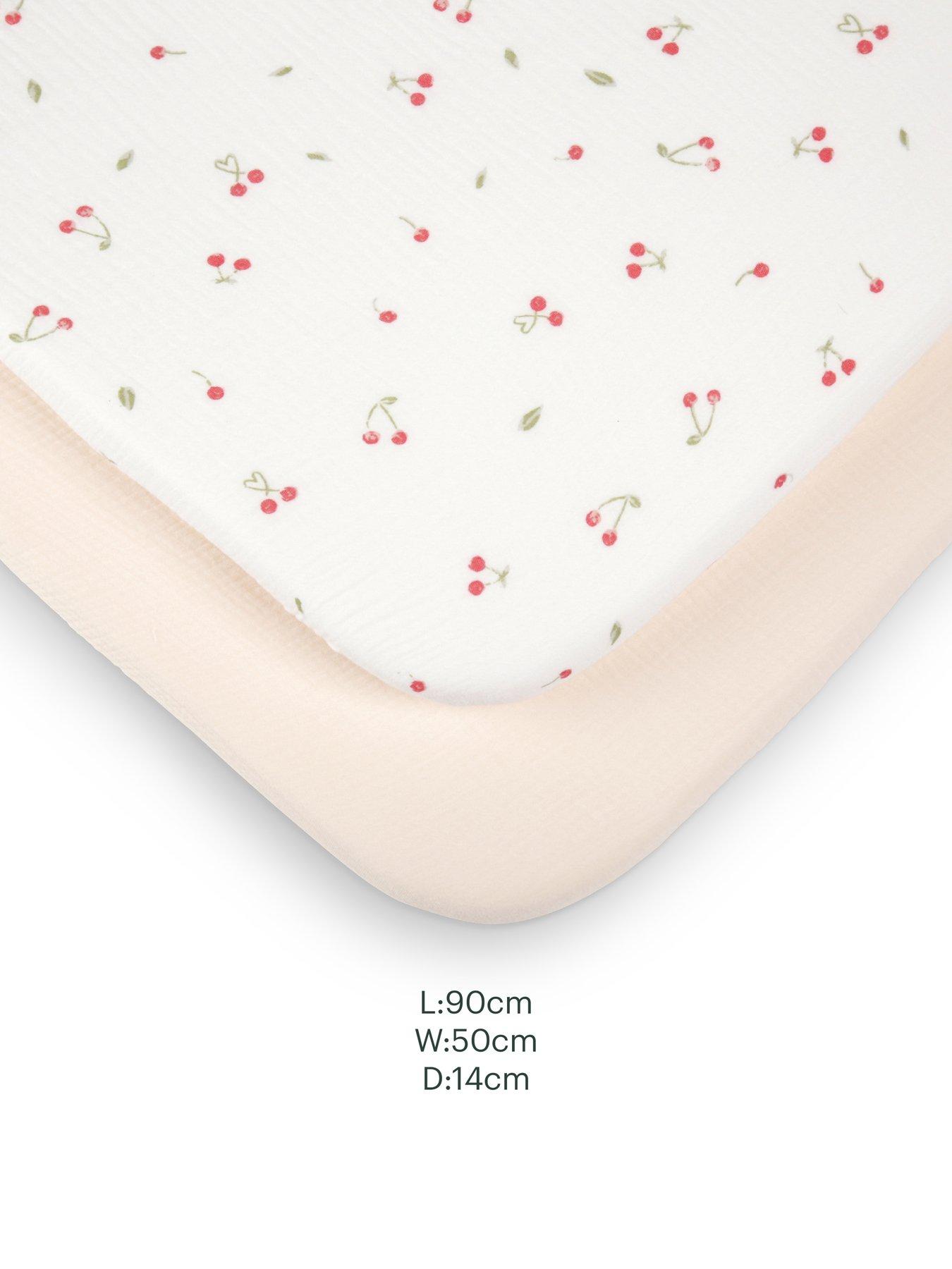 Image 4 of 4 of CuddleCo Universal Crib/ Co Sleeper Sheets 2pk - Ditsy Cherry