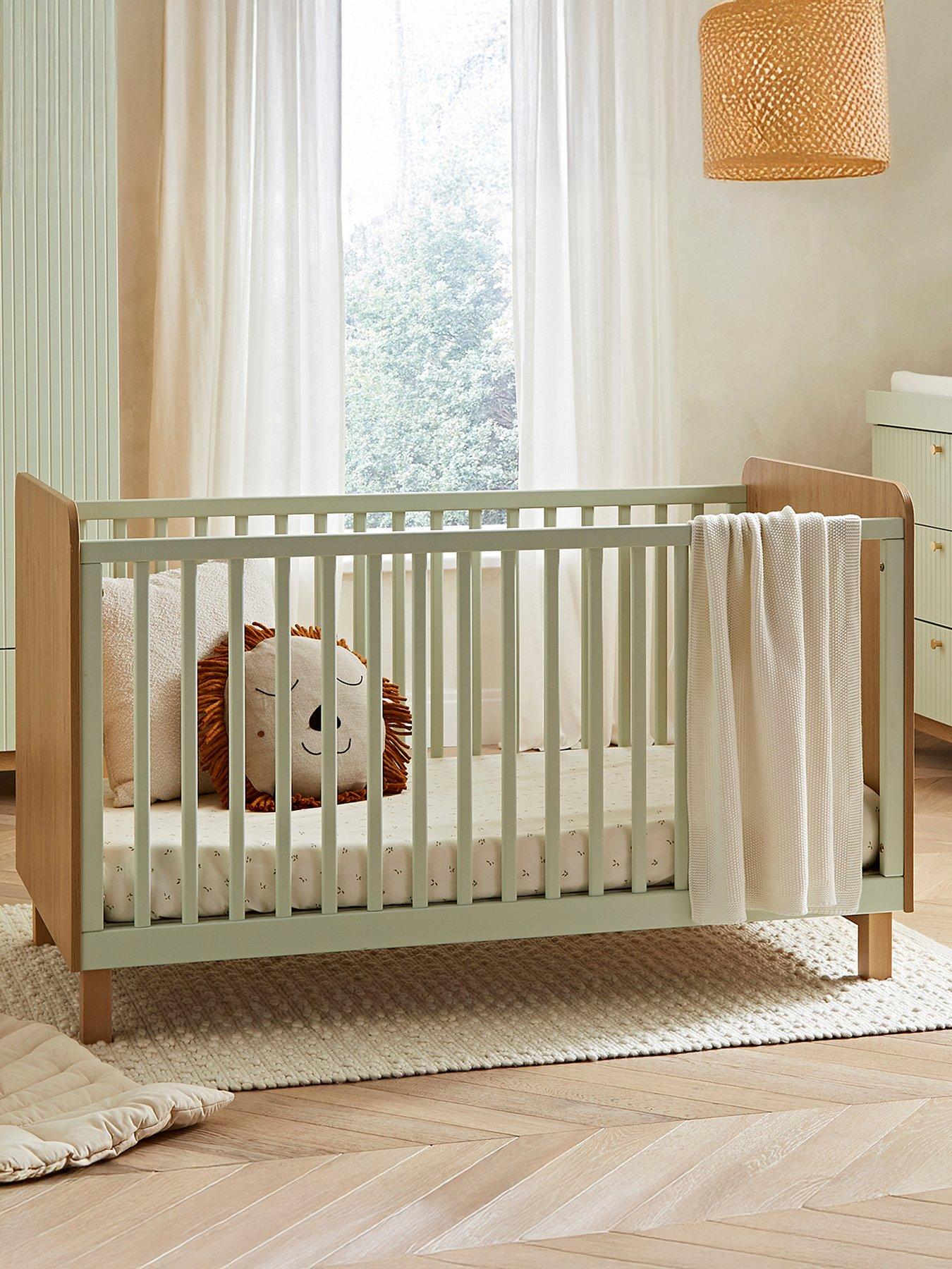 Image 1 of 4 of CuddleCo Remi Cot Bed Oak/Green
