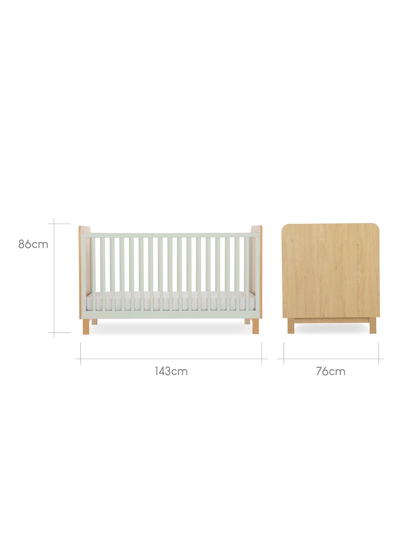 Image 4 of 4 of CuddleCo Remi Cot Bed Oak/Green