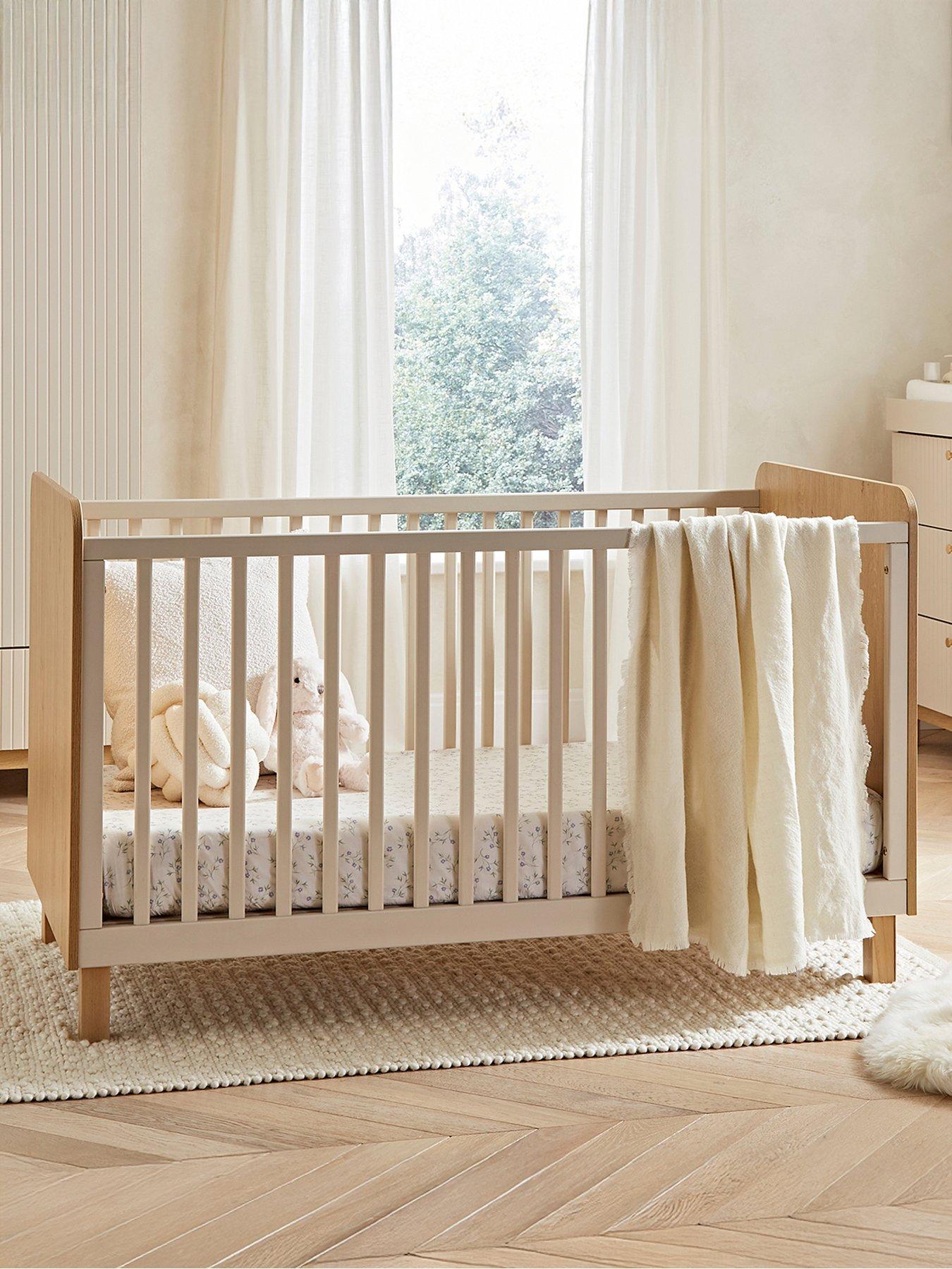 CuddleCo Remi Cot Bed Oak/cashmere