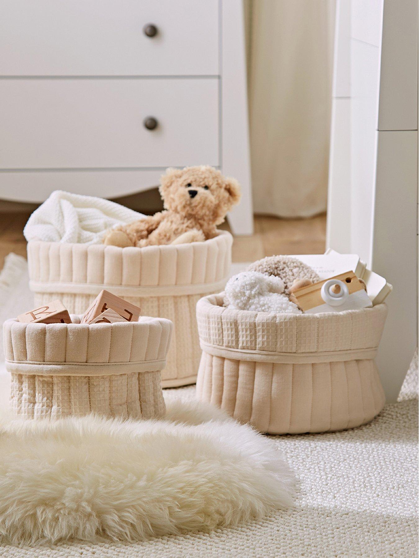 cuddleco-3pk-storage-baskets-cashmere-waffle
