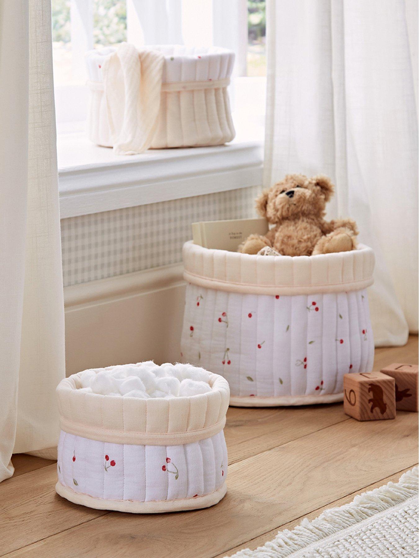 cuddleco-3pk-storage-baskets-ditsy-cherry