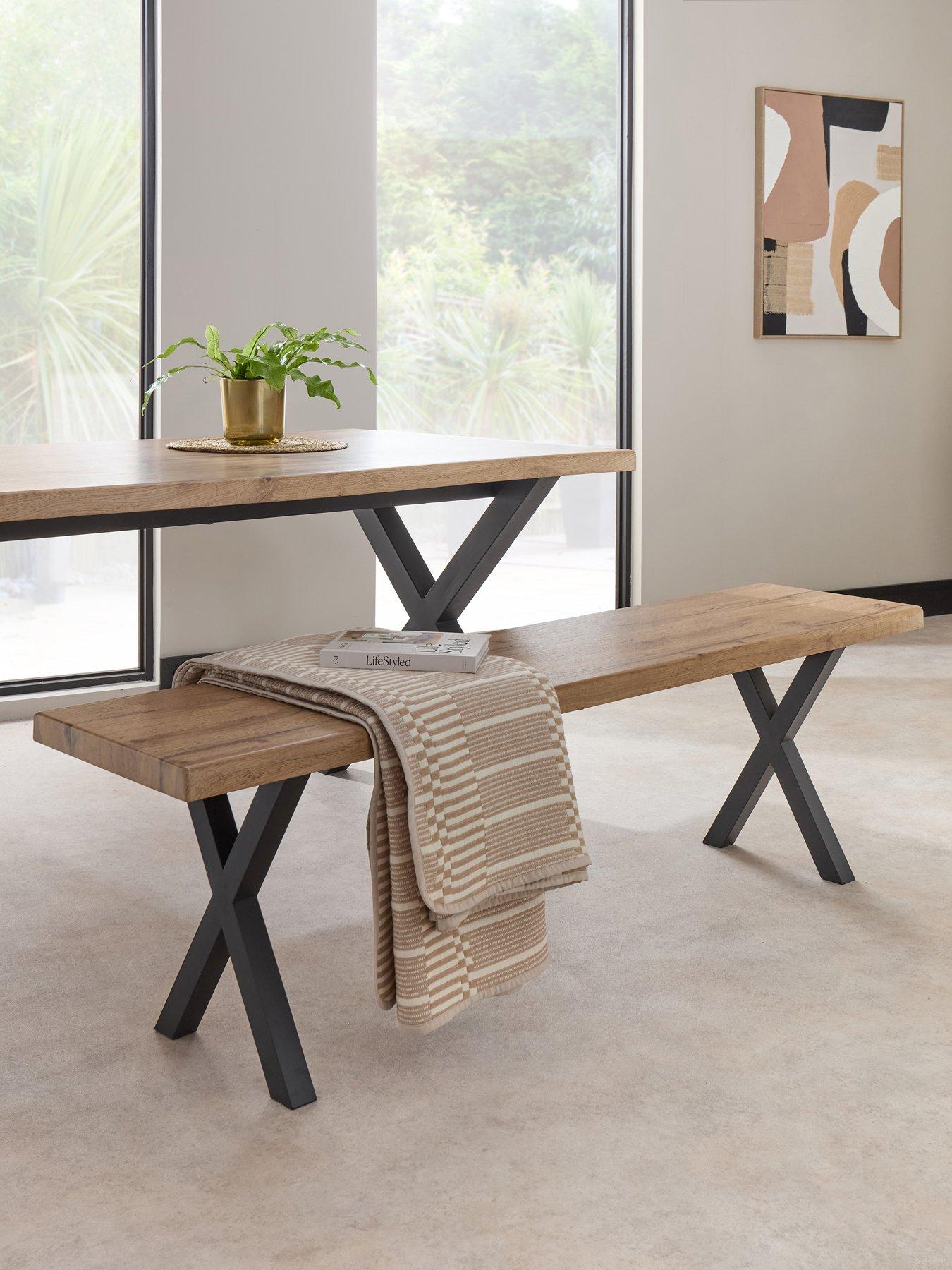 The Very Collection Mathers Dining Bench - Oak/Black - FSC® Certified