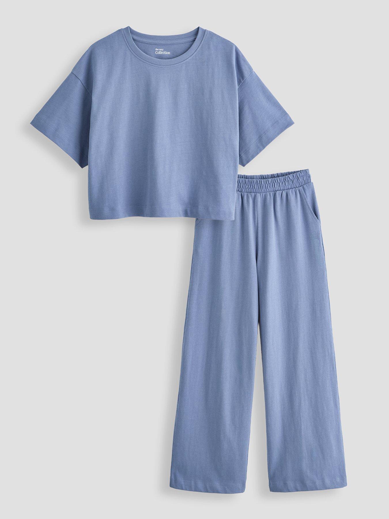 the-very-collection-girls-oversized-boxy-top-and-trouser-heavy-weight-jersey-outfit-blue