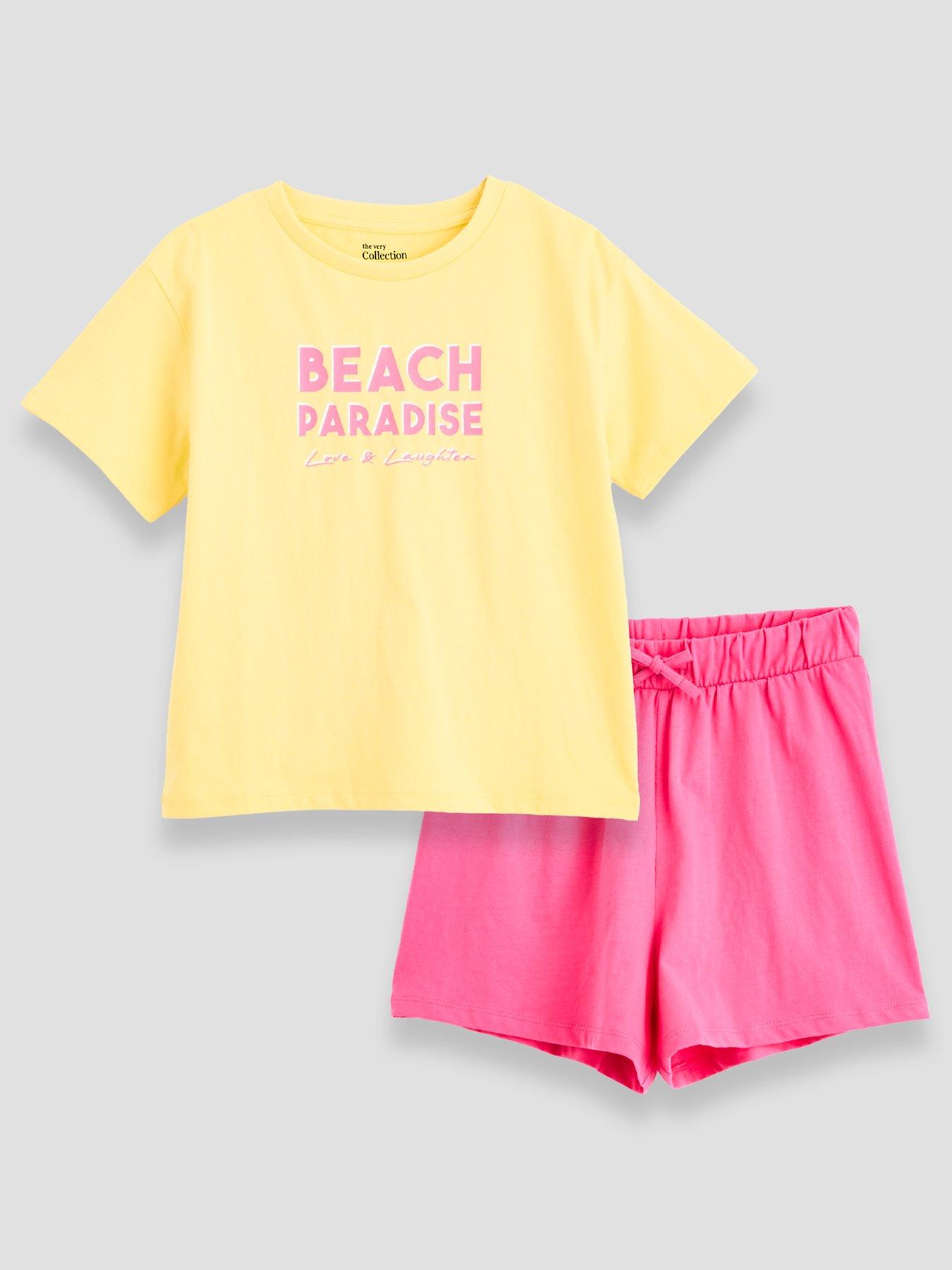 The Very Collection Girls Cycling Shorts and T-Shirt Outfit - Print