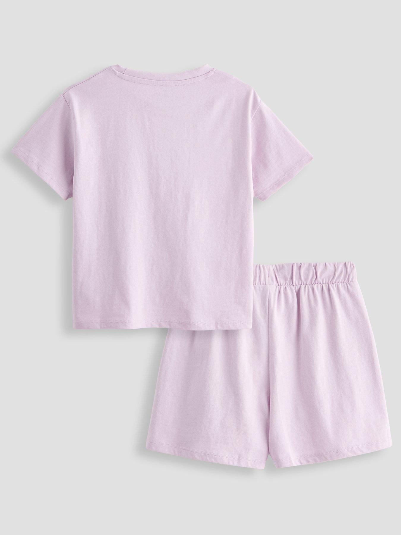 Image 2 of 4 of The Very Collection Girls Short Sleeve T-Shirt Top And Shorts Set - Purple