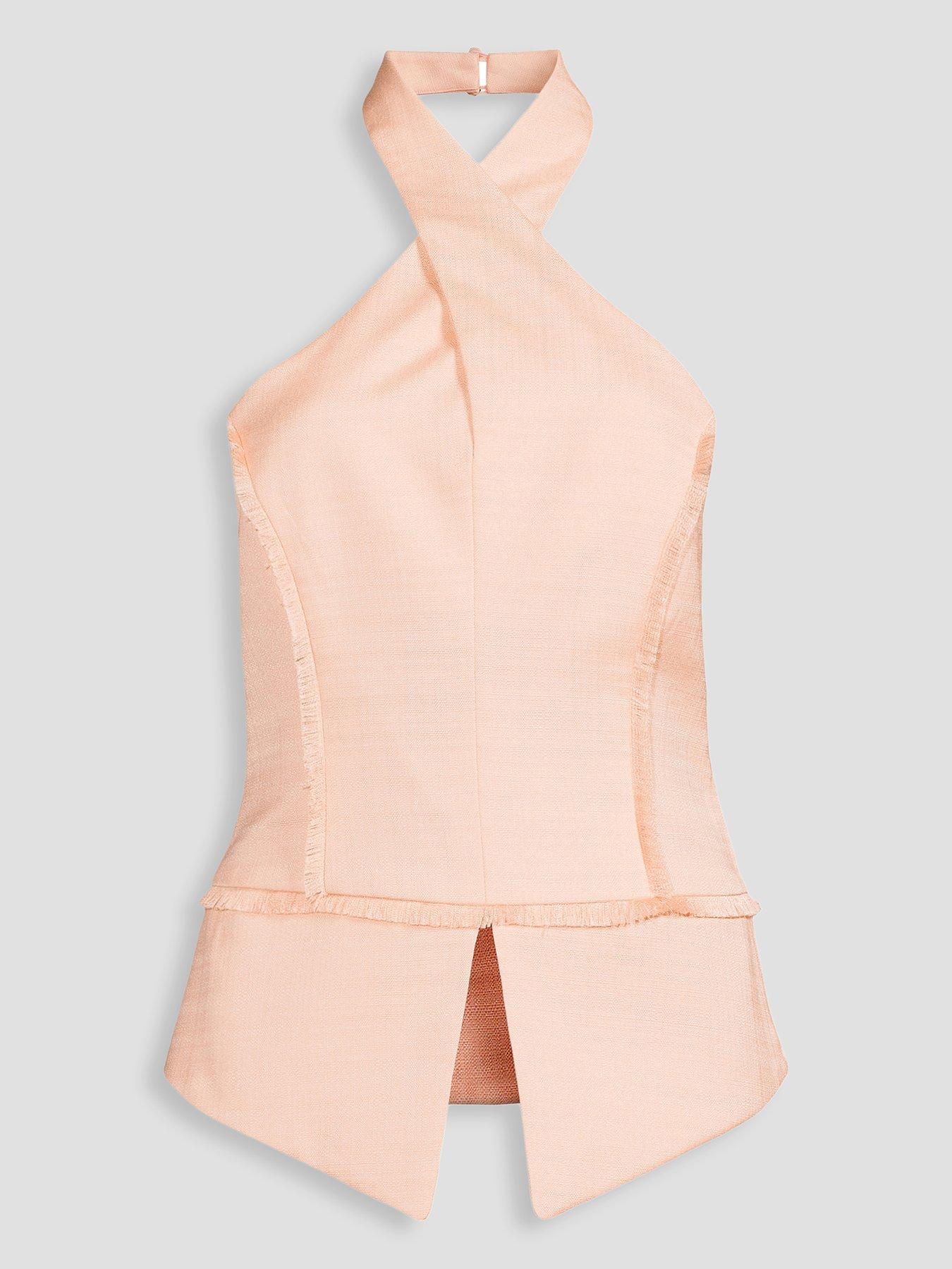 michelle-keegan-halter-wrap-waistcoat-peachdetail