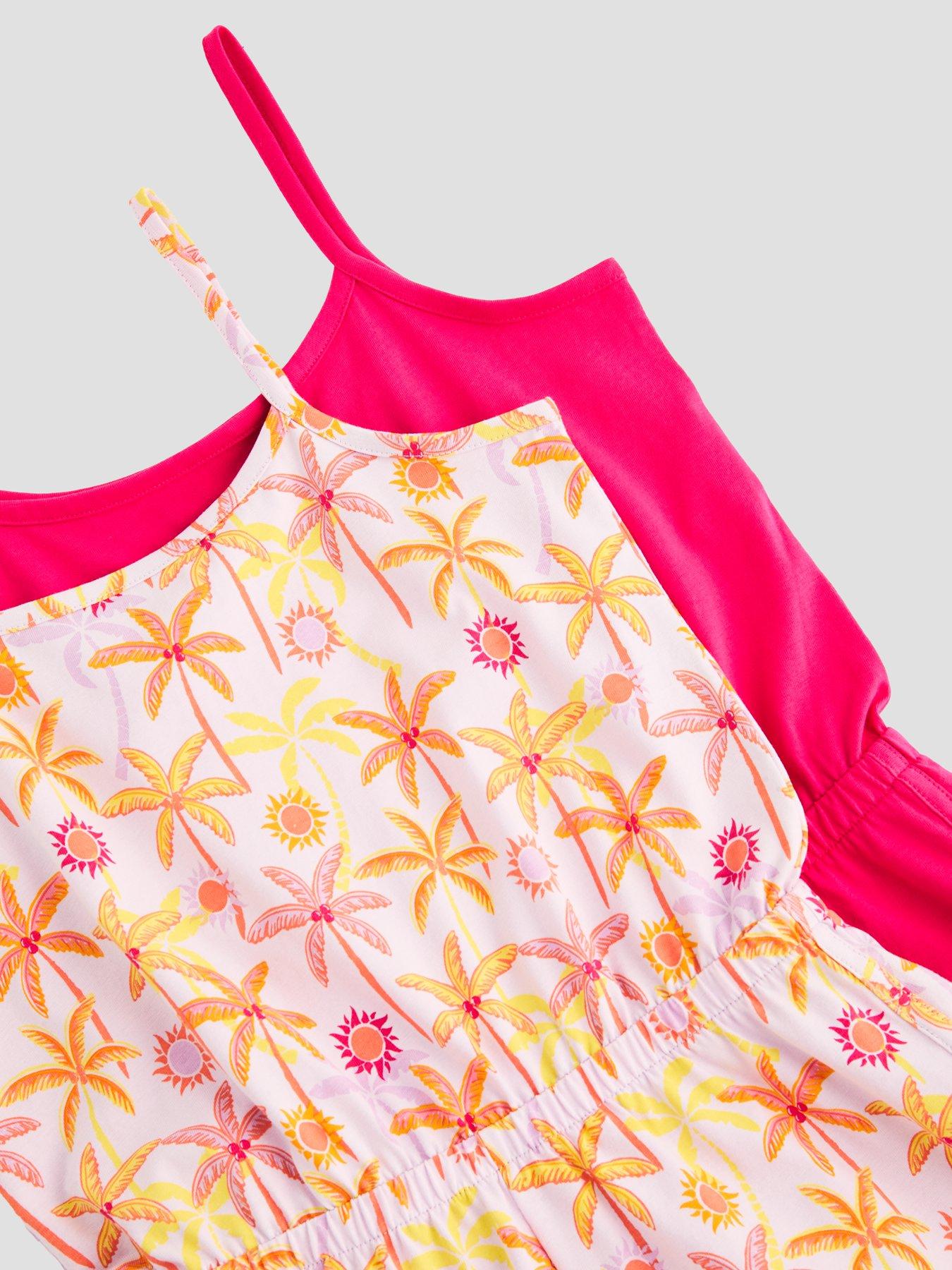 Image 4 of 5 of The Very Collection Girls 2 Pack Playsuits - Multi