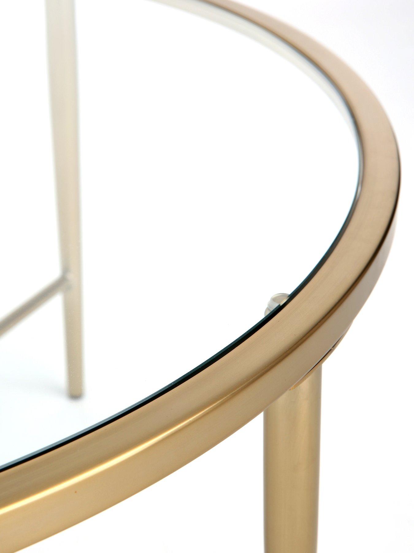 Image 4 of 6 of The Very Collection Link Glass Top&nbsp;Coffee Table - Brass