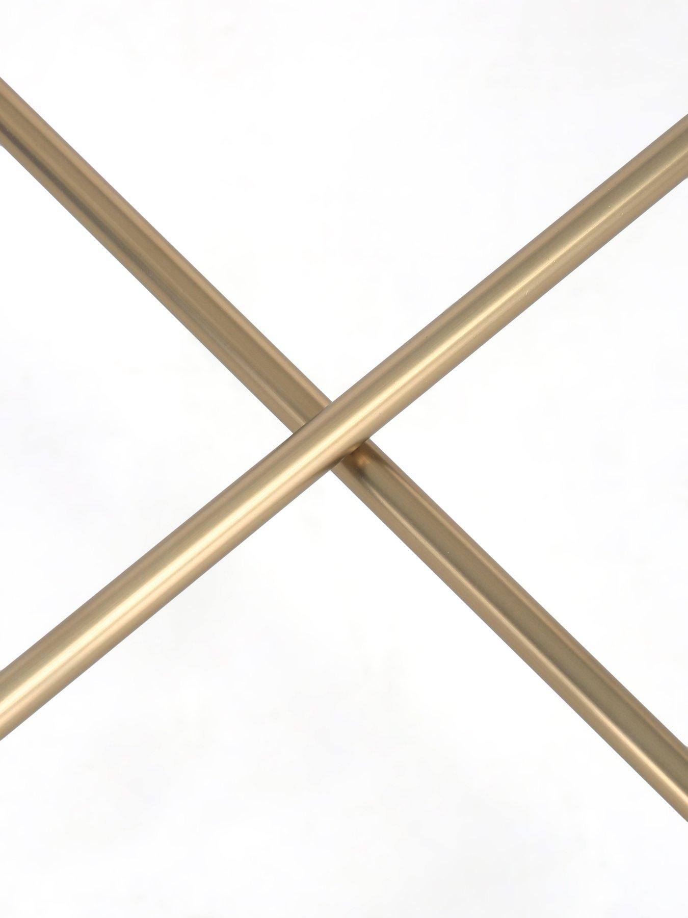 Image 6 of 6 of The Very Collection Link Glass Top&nbsp;Coffee Table - Brass