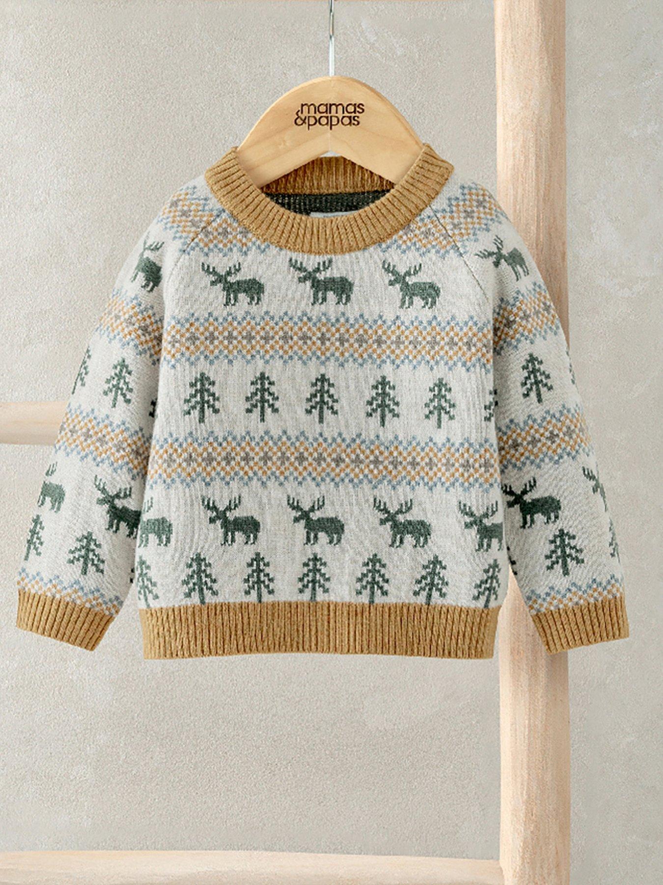 mamas-papas-baby-boys-moose-fairisle-christmas-knitted-jumper-beige