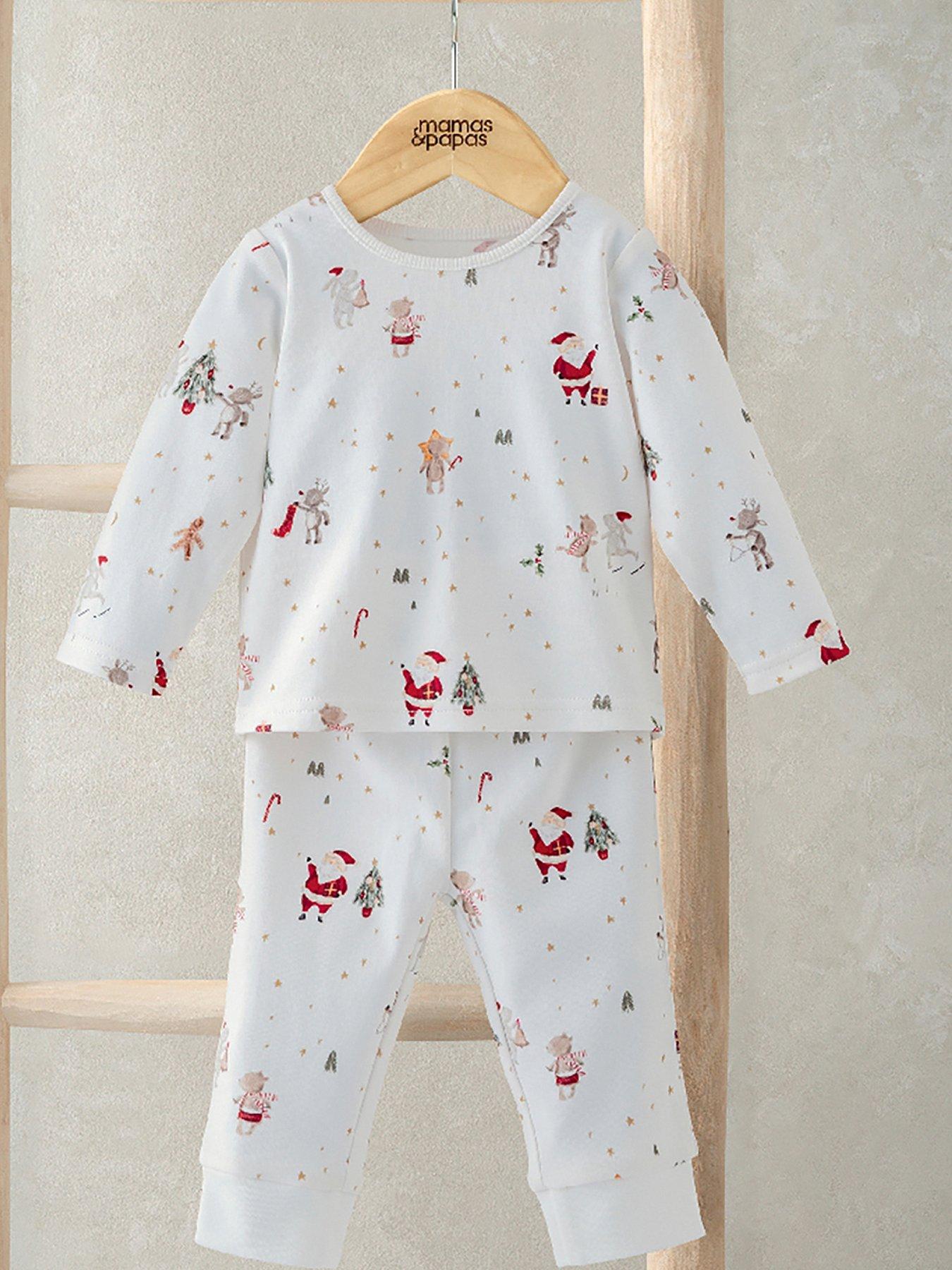 Image 2 of 6 of Mamas & Papas Baby Unisex Night Before Christmas Pyjamas - White