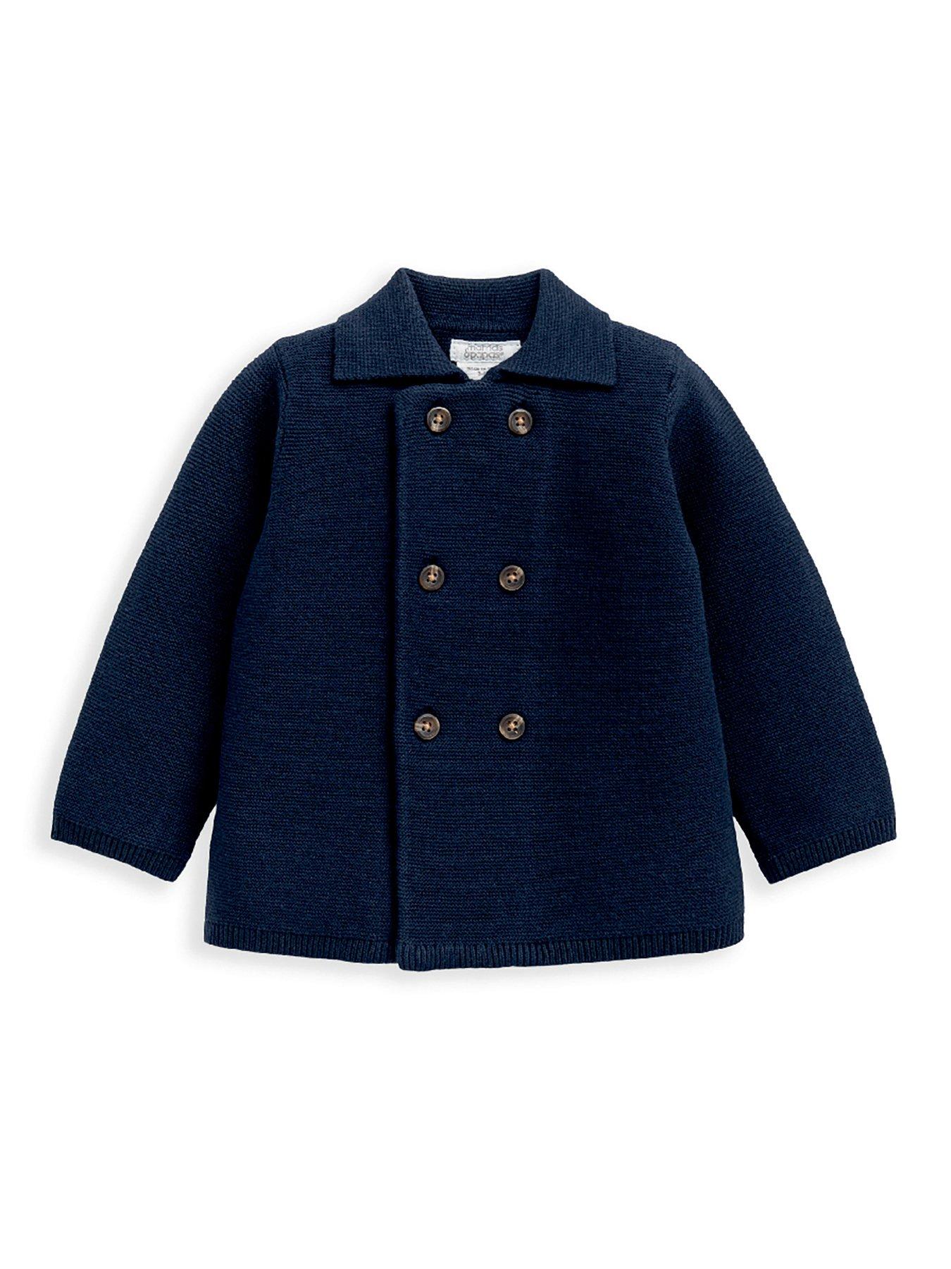 Image 3 of 5 of Mamas & Papas Baby Boys Knitted Collar Cardigan - Blue