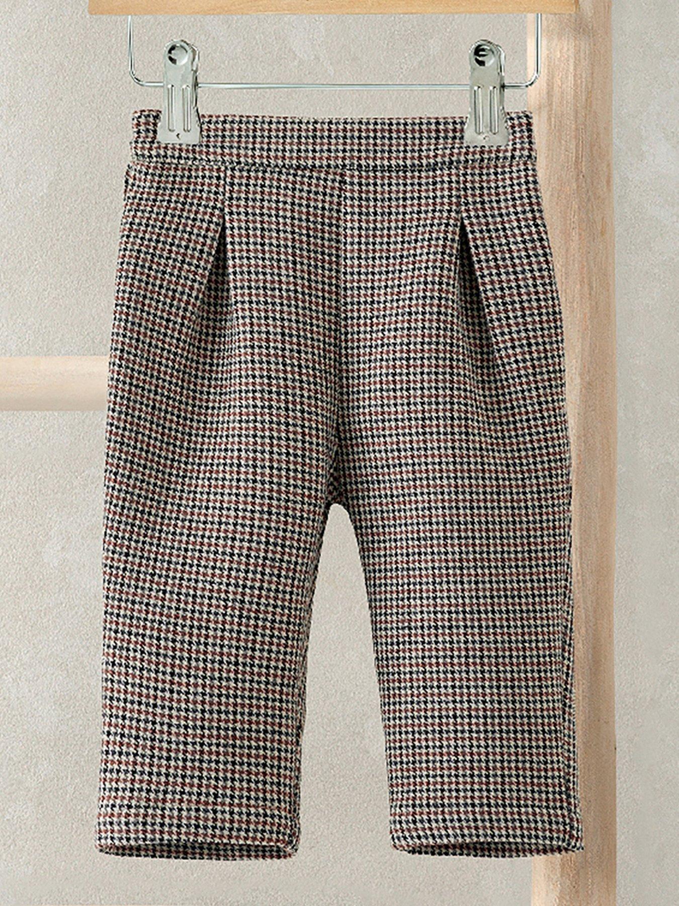 Mamas & Papas Baby Boys Smart Check Trousers - Grey