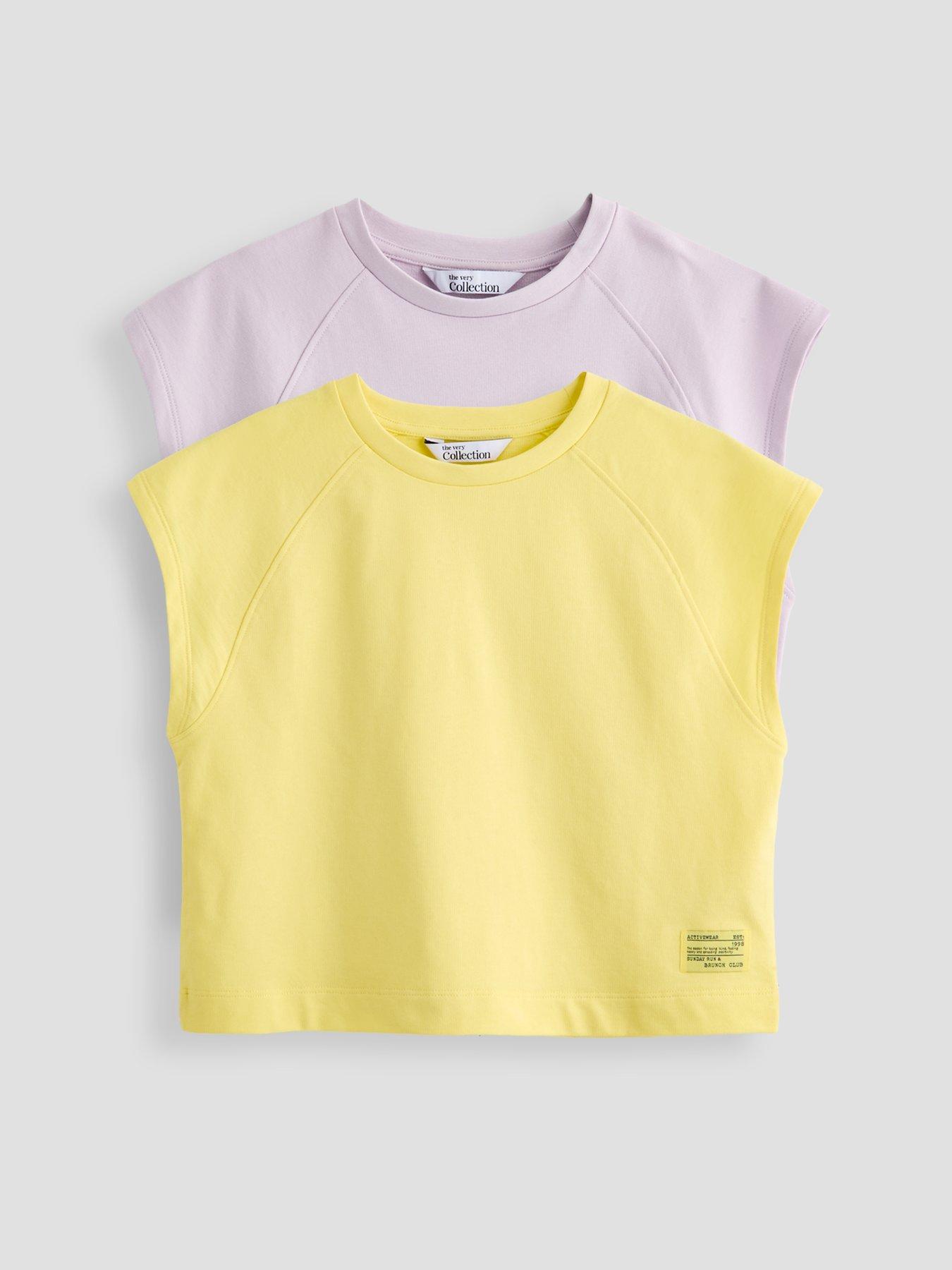 The Very Collection Girls 2 Pack Tops - Lilac/Yellow