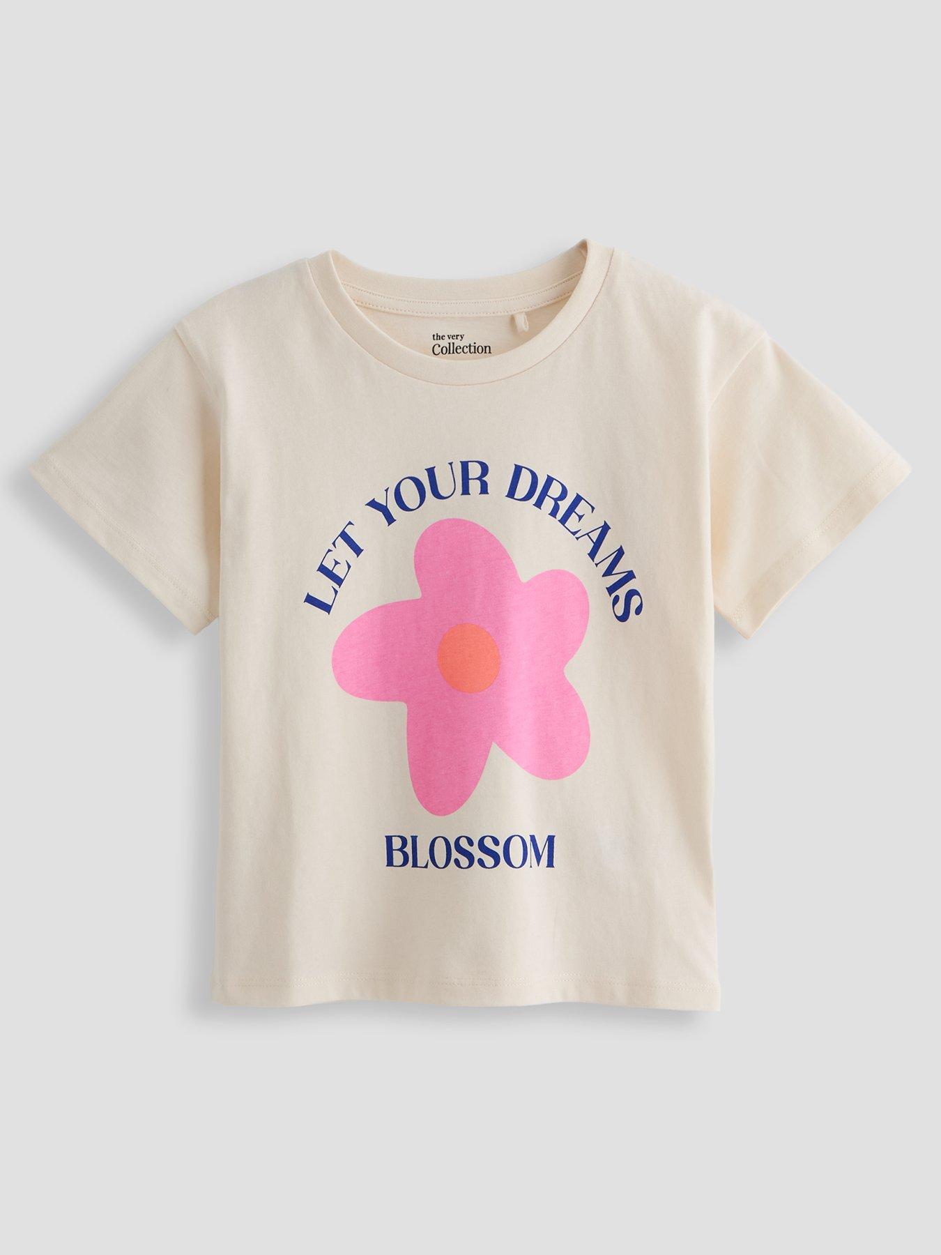 The Very Collection Girls Graphic Floral T-shirt - Print
