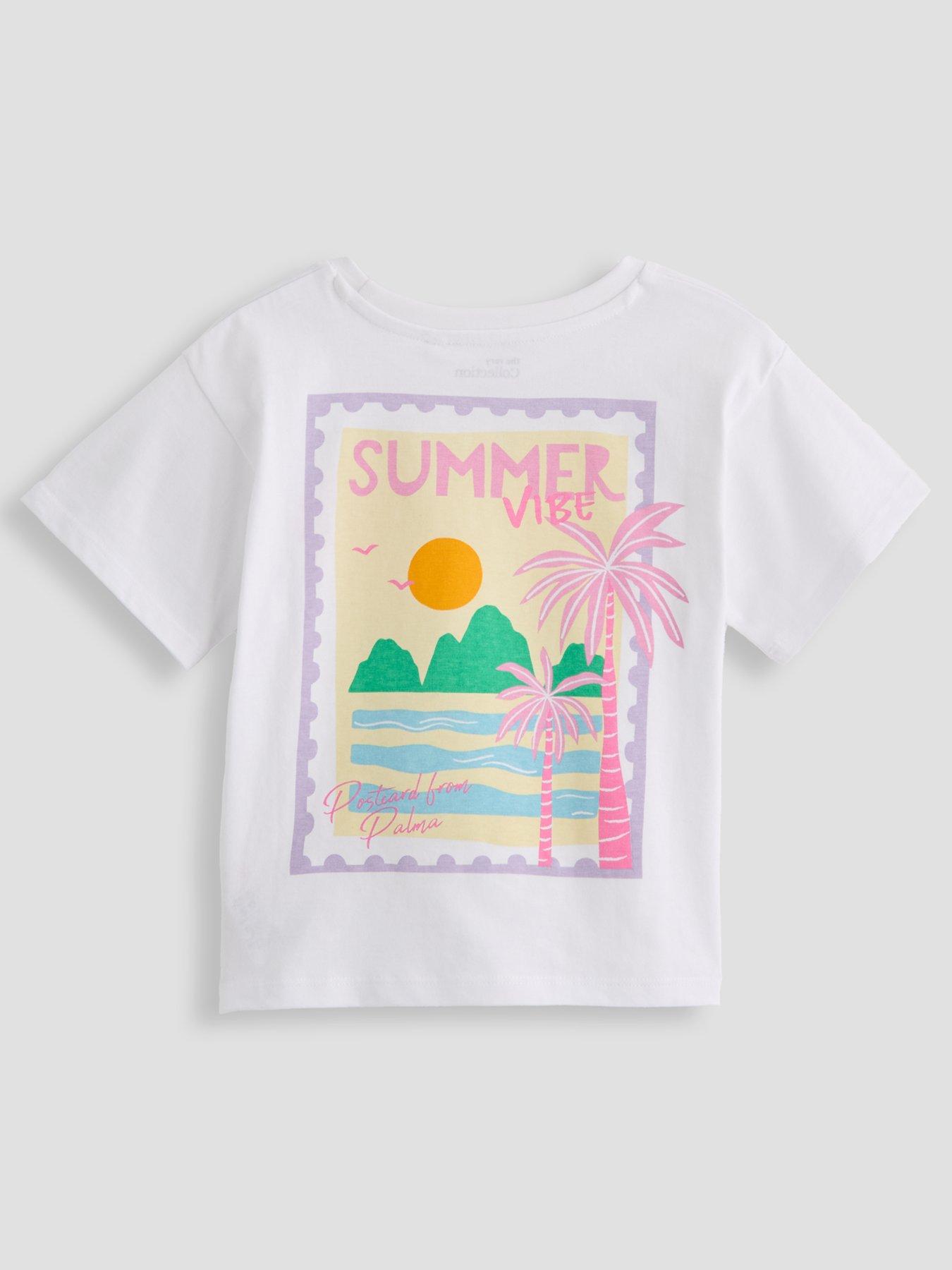 The Very Collection Girls Graphic Postcard Tshirt - Print