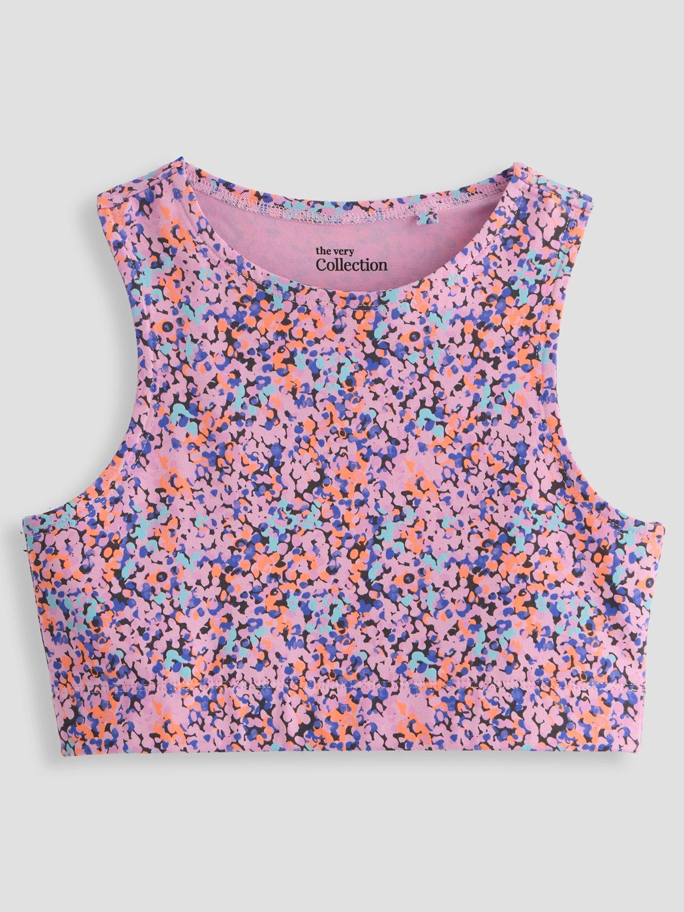 Image 2 of 5 of The Very Collection Girls Cotton Crop Tops - Multi