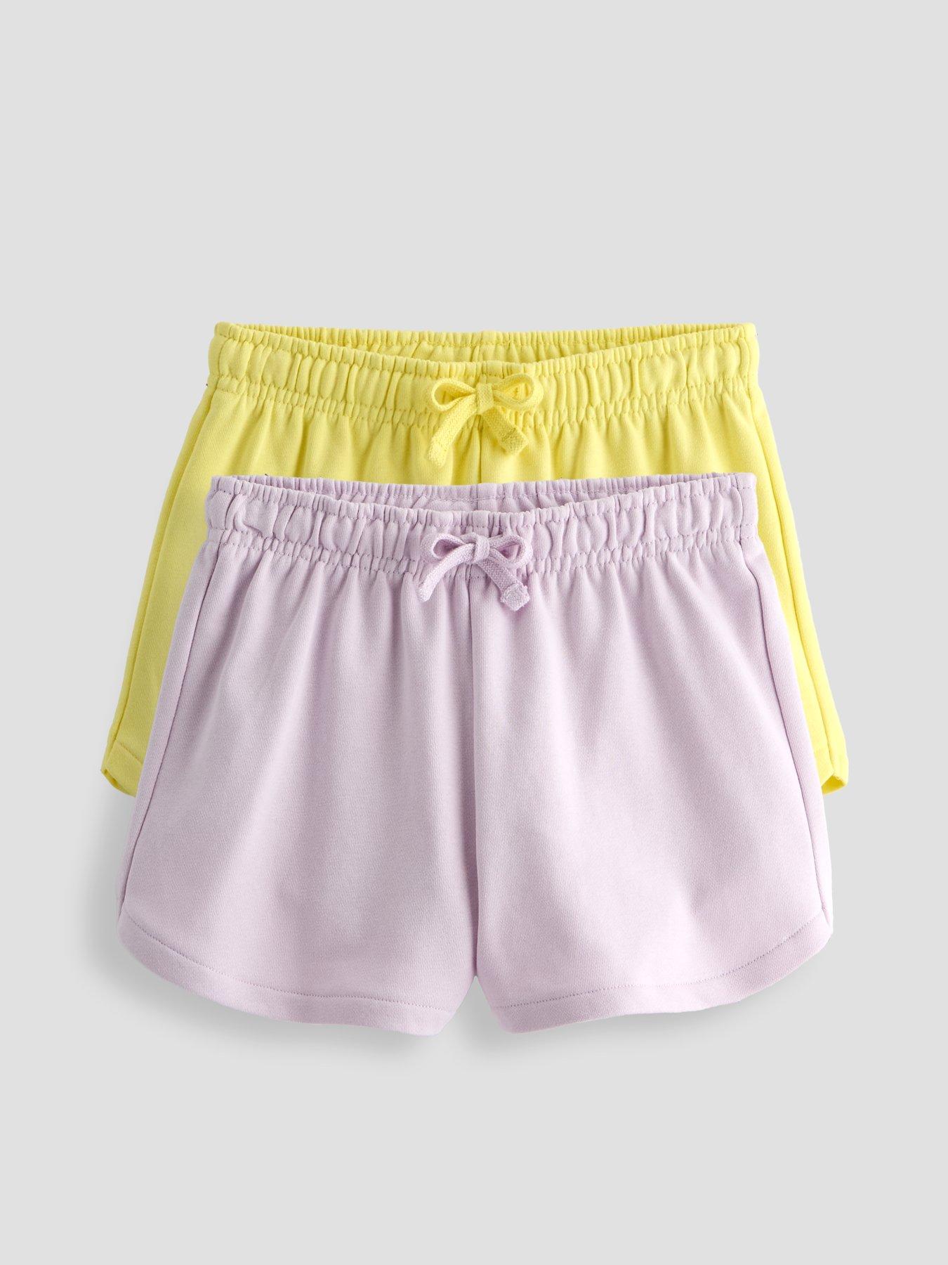 The Very Collection Girls 2 Pack Shorts - Lilac/yellow