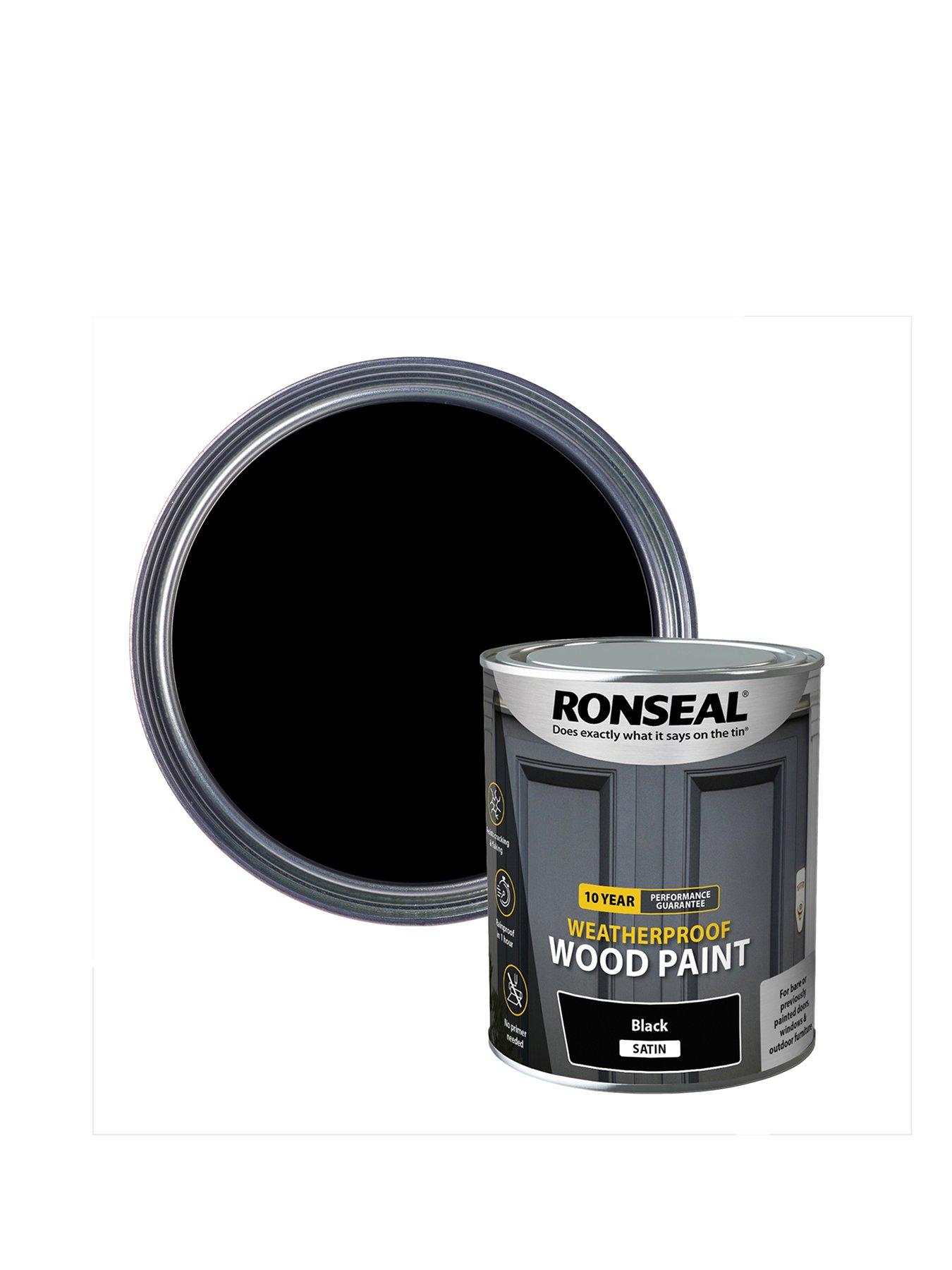 Ronseal 10 Year Weatherproof Wood Paint Black Satin 750ml
