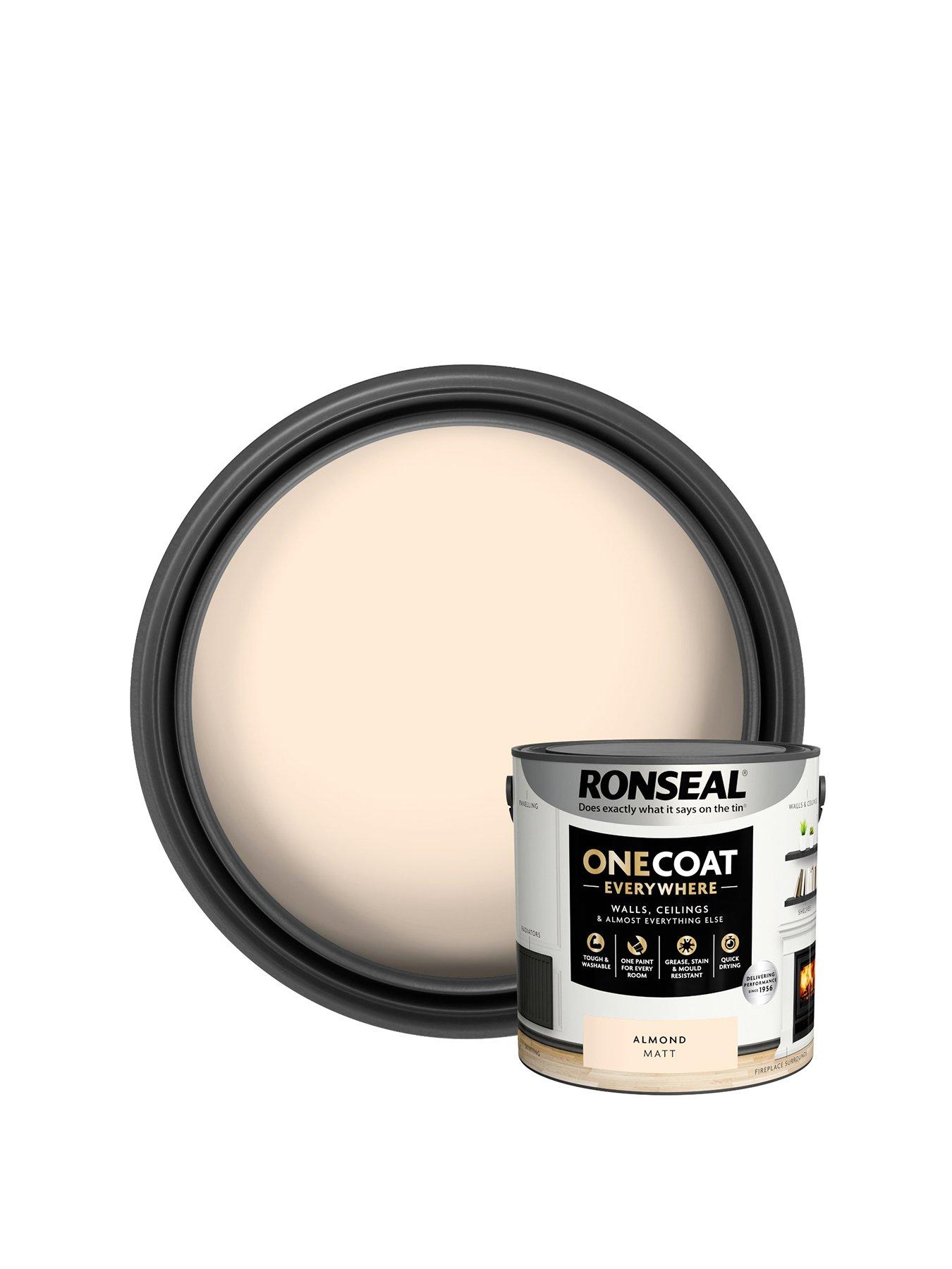 Image 1 of 7 of Ronseal One Coat Everywhere Interior Paint Almond Matt 2.5 Litre