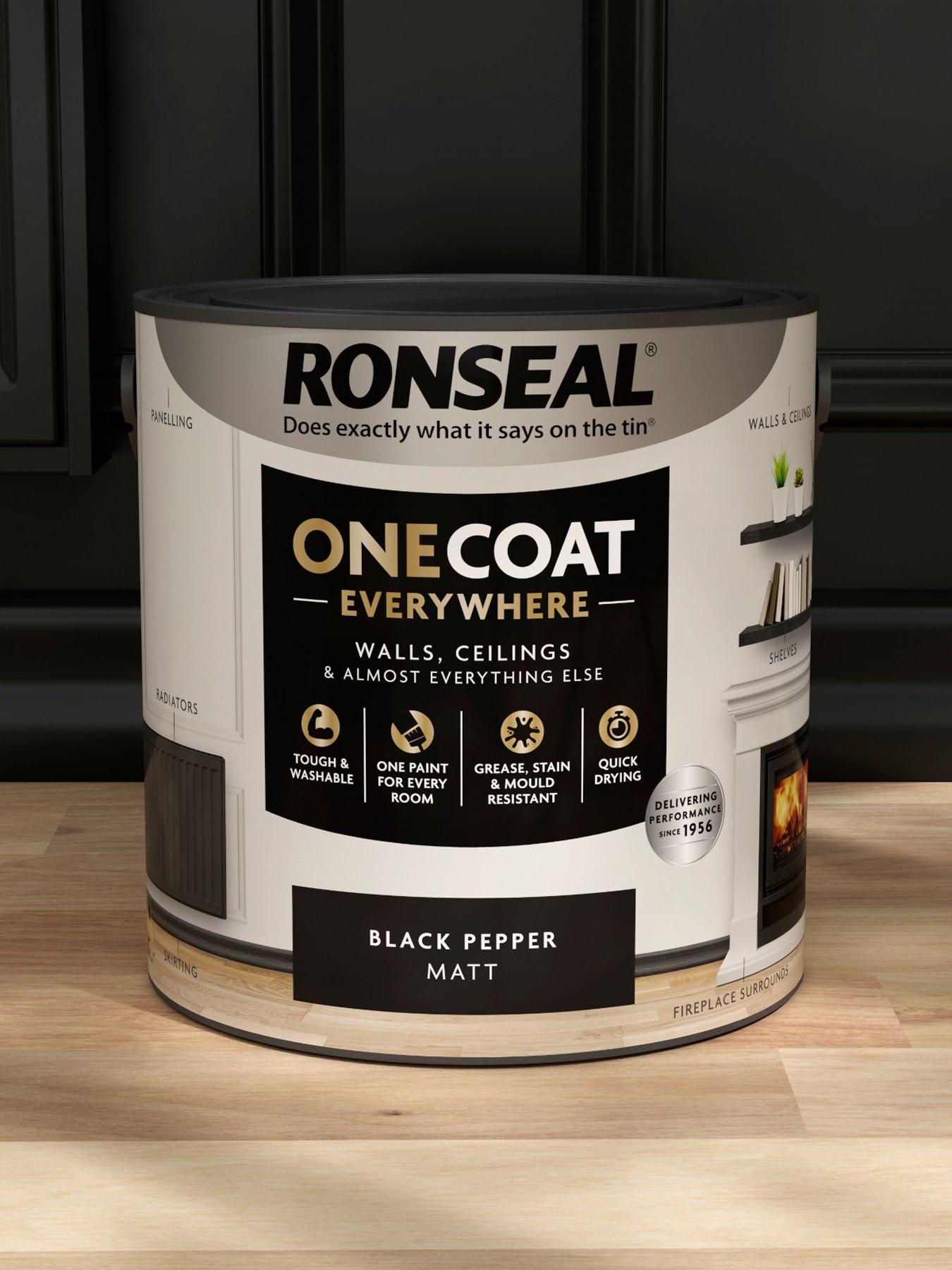 Image 3 of 7 of Ronseal One Coat Everywhere Interior Paint Black Pepper Matt 2.5 Litre