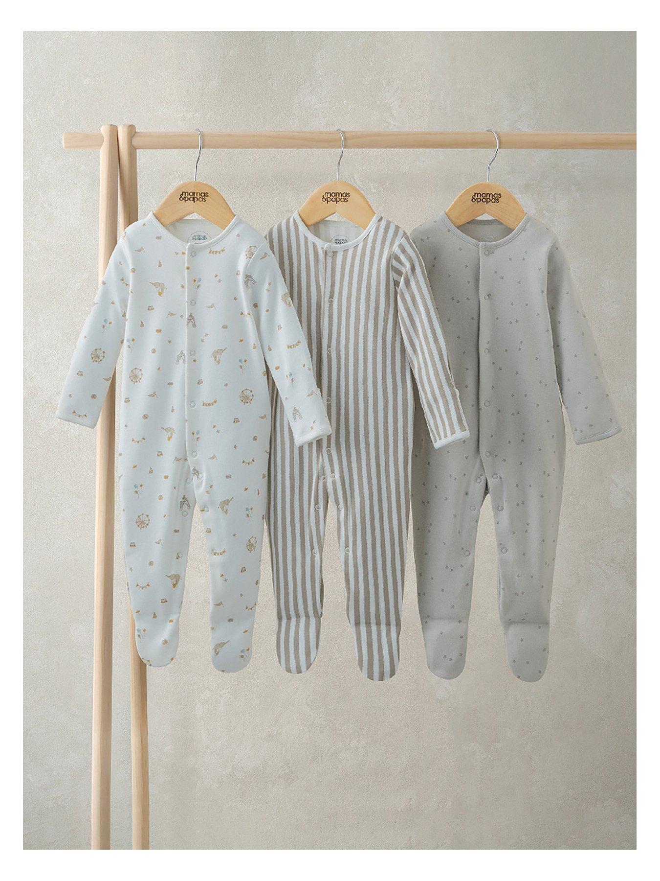mamas-papas-baby-unisex-3-pack-circus-sleepsuits-multi