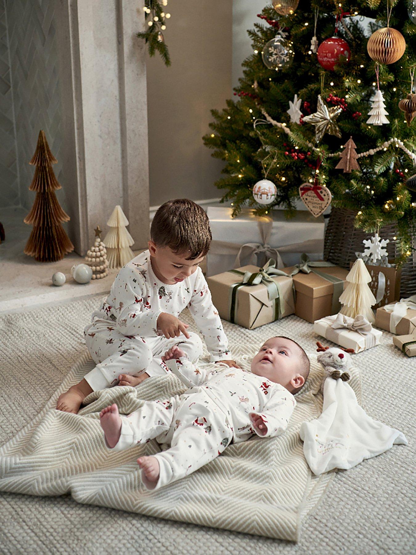 Image 6 of 6 of Mamas & Papas Baby Unisex Night Before Christmas Zip Up Sleepsuit - White