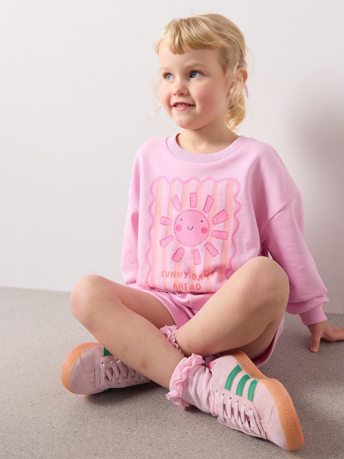 Image 5 of 7 of The Very Collection Girls Sweatshirt And Short Set Lightweight&nbsp;- Pink