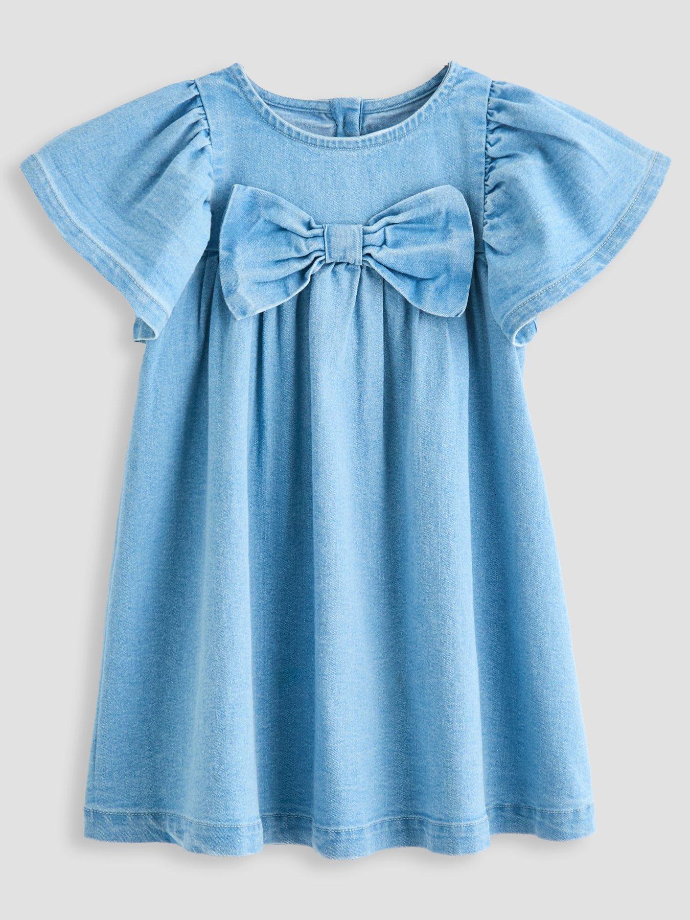 white christmas dresses Nelle Embroidered Denim Dress – Bonnie Jean main image 1