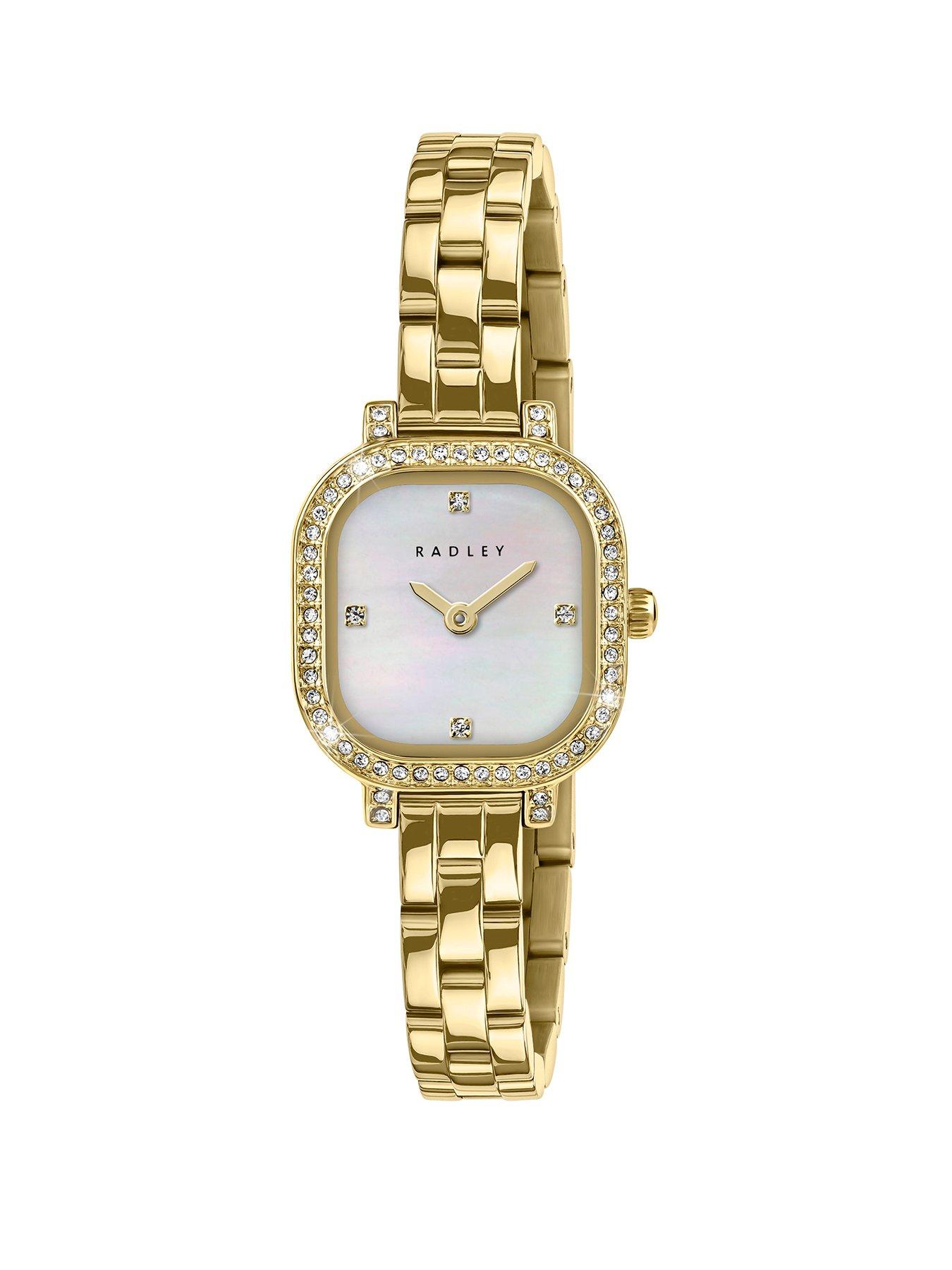 Image 1 of 3 of Radley Ladies Square Stone MOP Gold Bracelet Watch