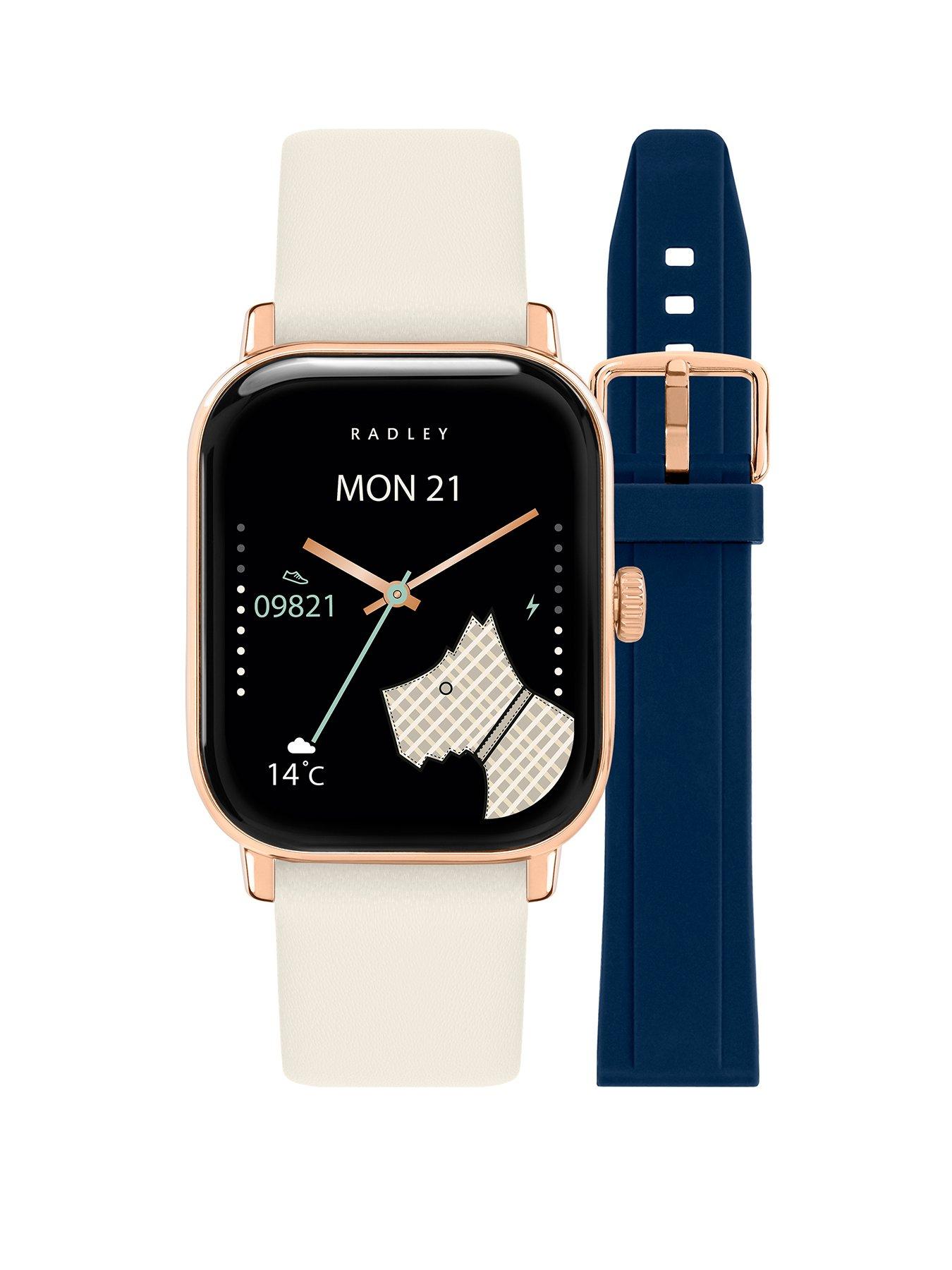 Image 1 of 6 of Radley Series 56 Salt Leather Strap And Ink Silicone Strap Smartwatch - TFT/Calling
