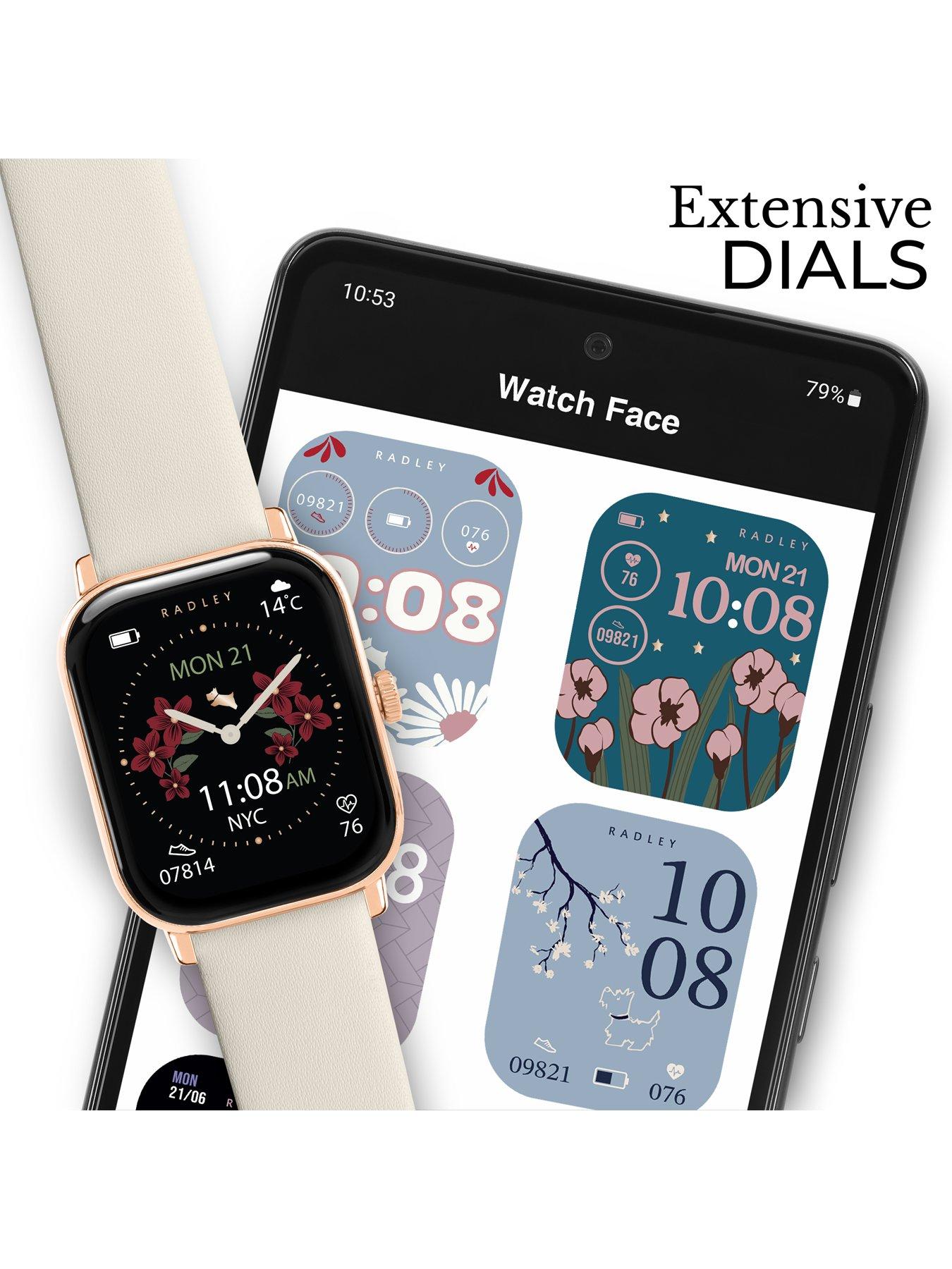 Image 3 of 6 of Radley Series 56 Salt Leather Strap And Ink Silicone Strap Smartwatch - TFT/Calling
