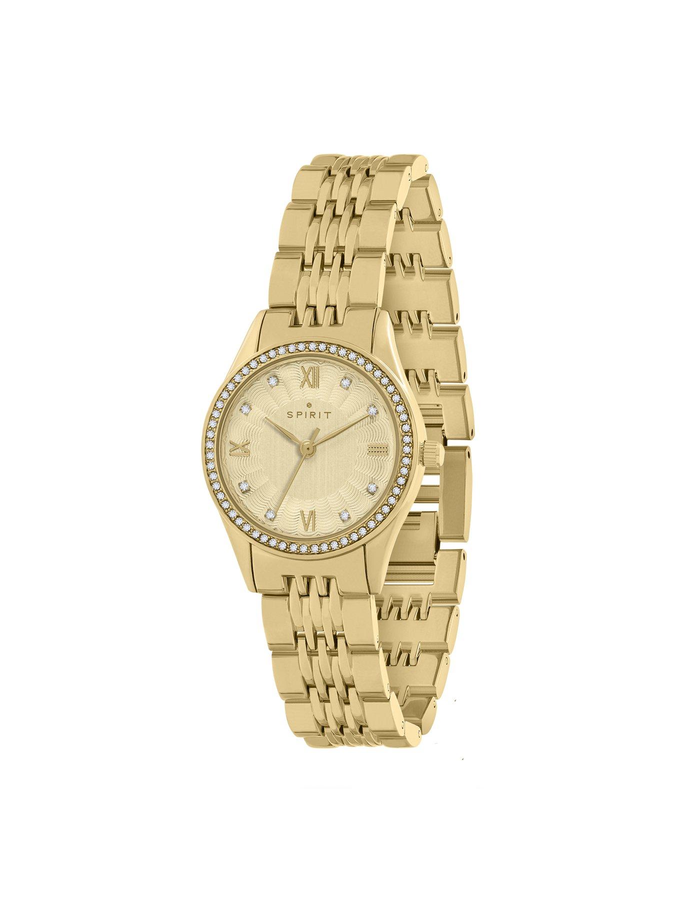 Image 2 of 4 of Spirit Spirit Ladies Polished Pale Gold Stone Bezel Bracelet Watch