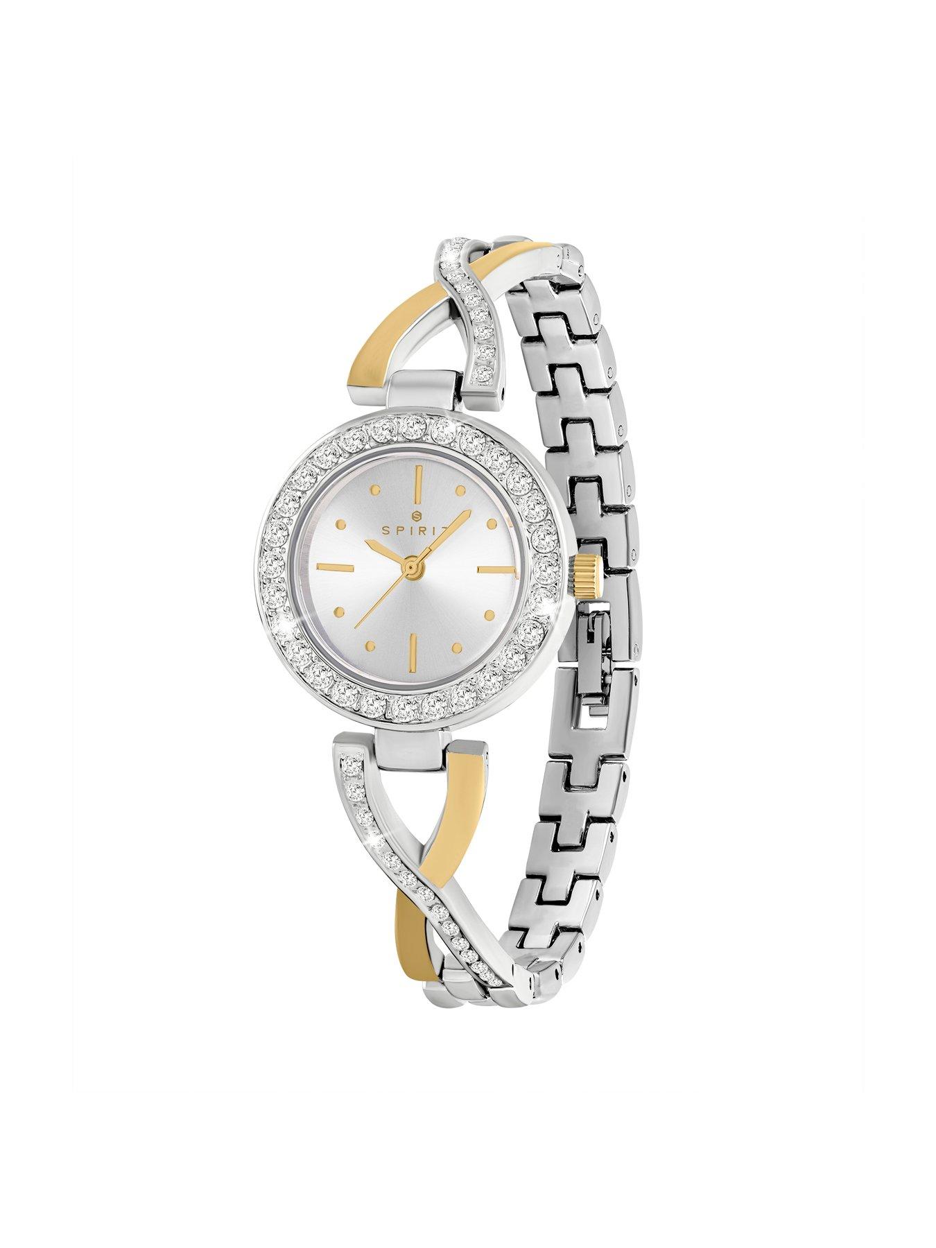Image 2 of 4 of Spirit Ladies Silver &amp; Gold Plated Stone Set Bracelet Watch
