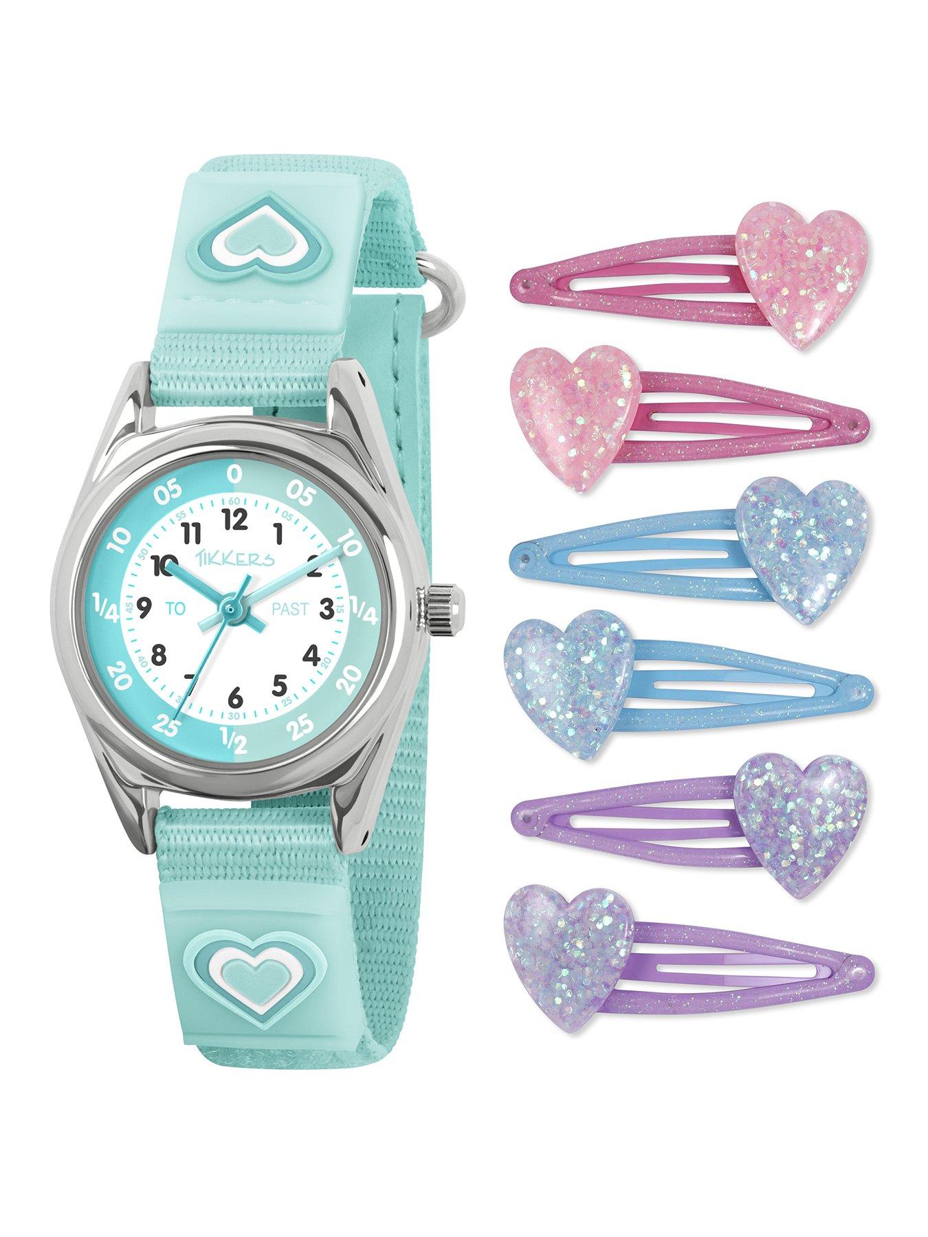 tikkers-aqua-blue-riptape-strap-and-hairclip-set