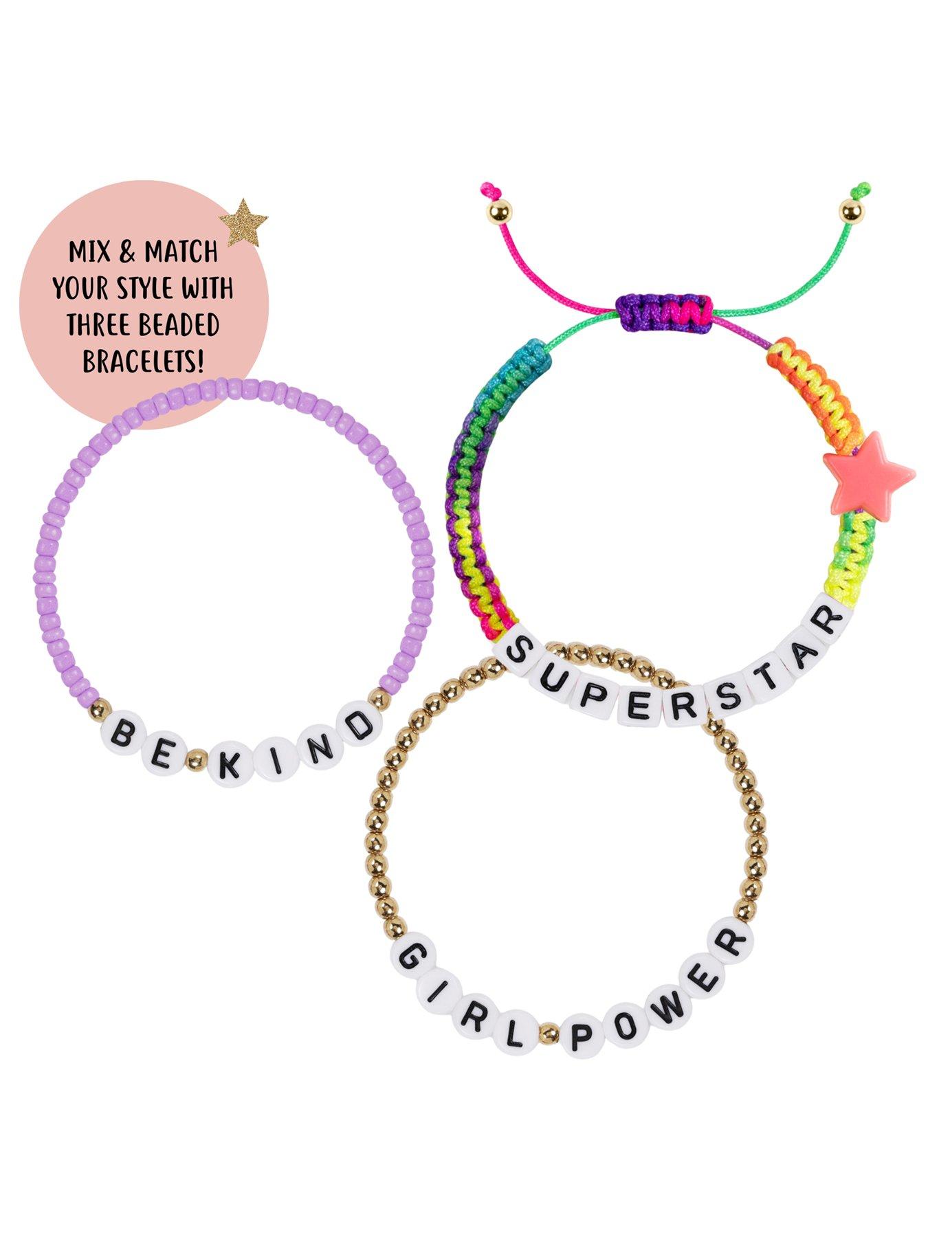 Image 6 of 7 of Tikkers Rose Gold Stone Watch&nbsp;Set Case with Pink Strap and Friendship Bracelet Set