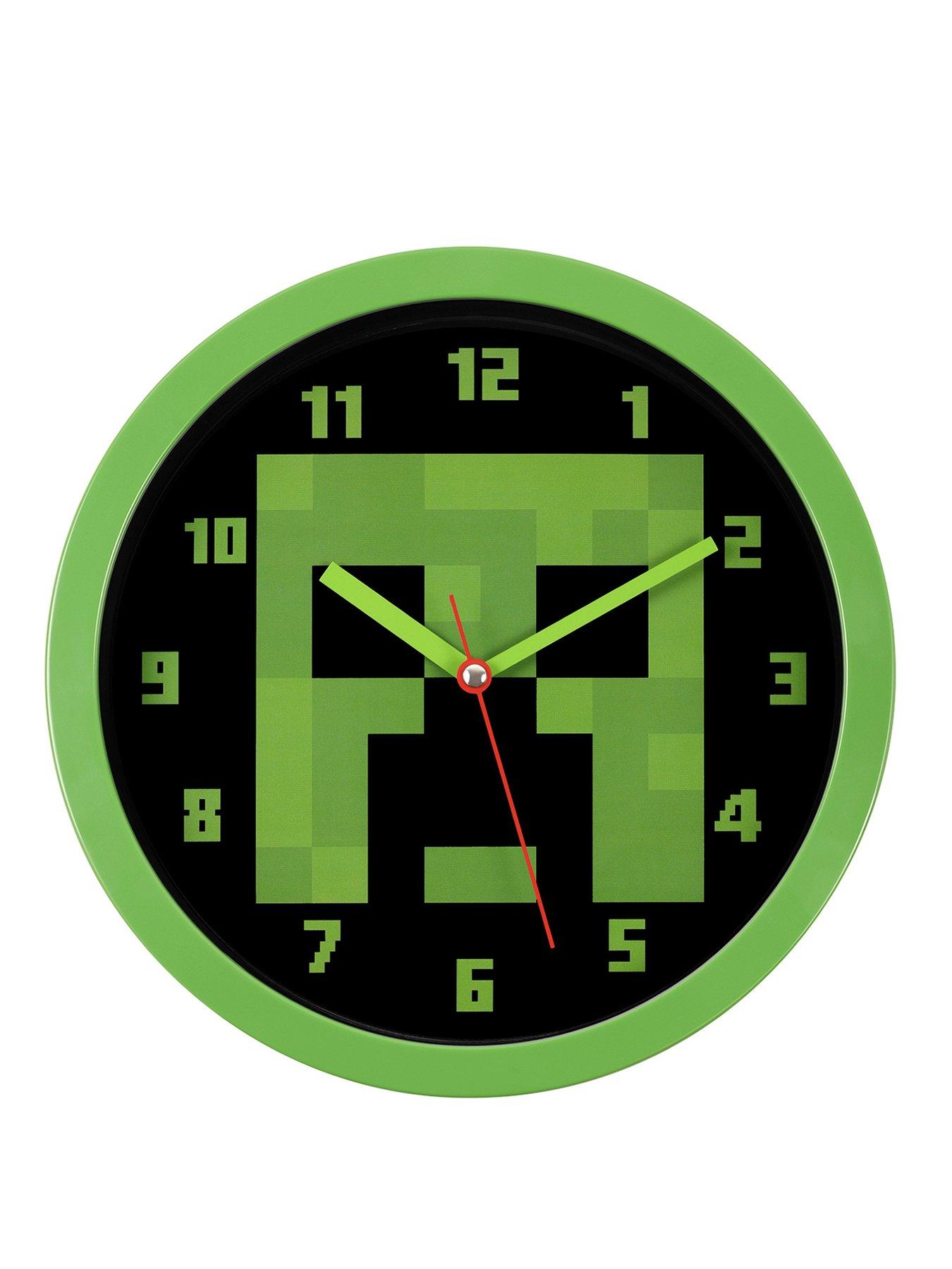 Image 1 of 2 of Minecraft Creeper Wall Clock - Green