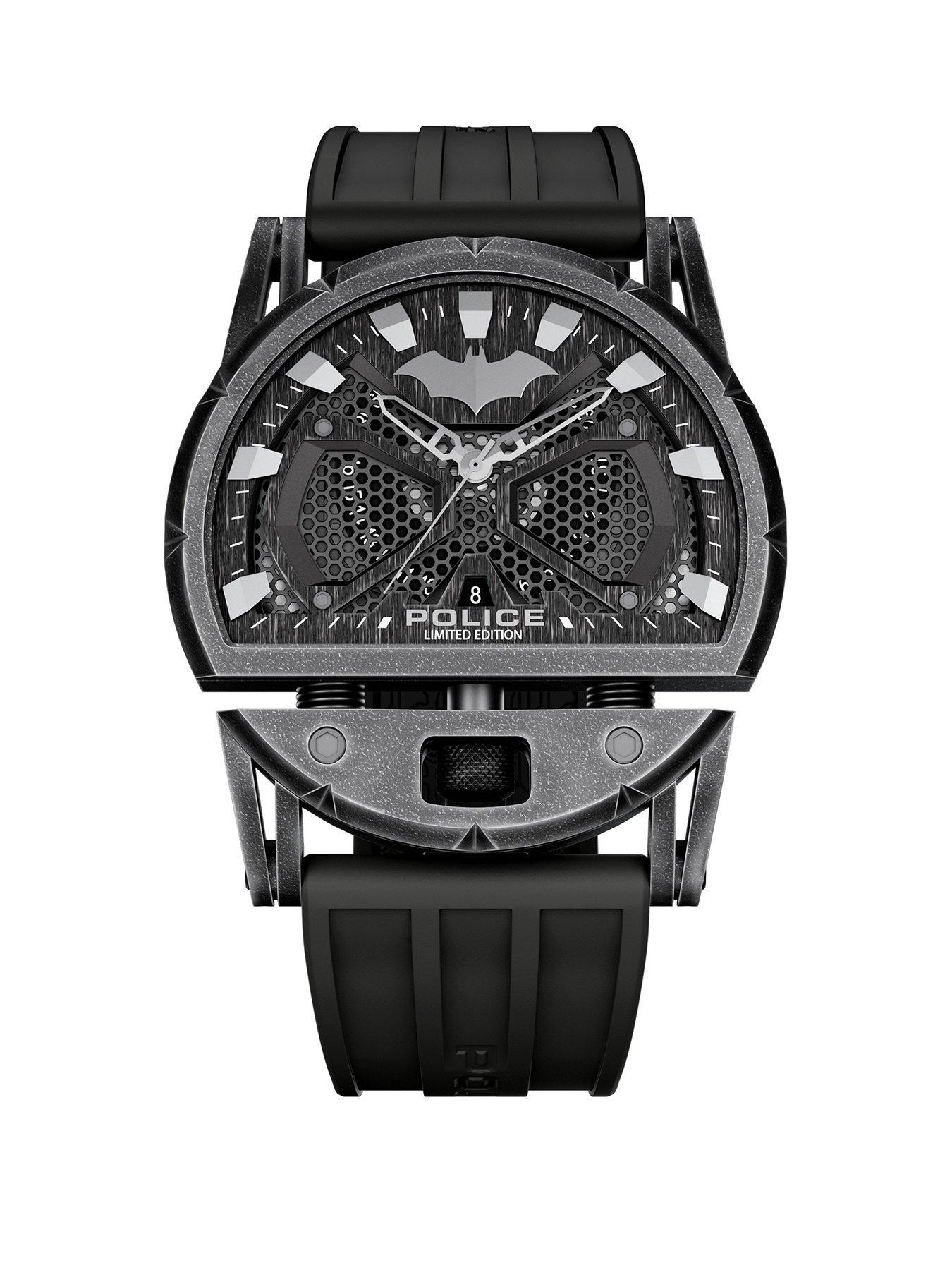 Police Gents Batman Dark Side Black Silicone Strap Watch