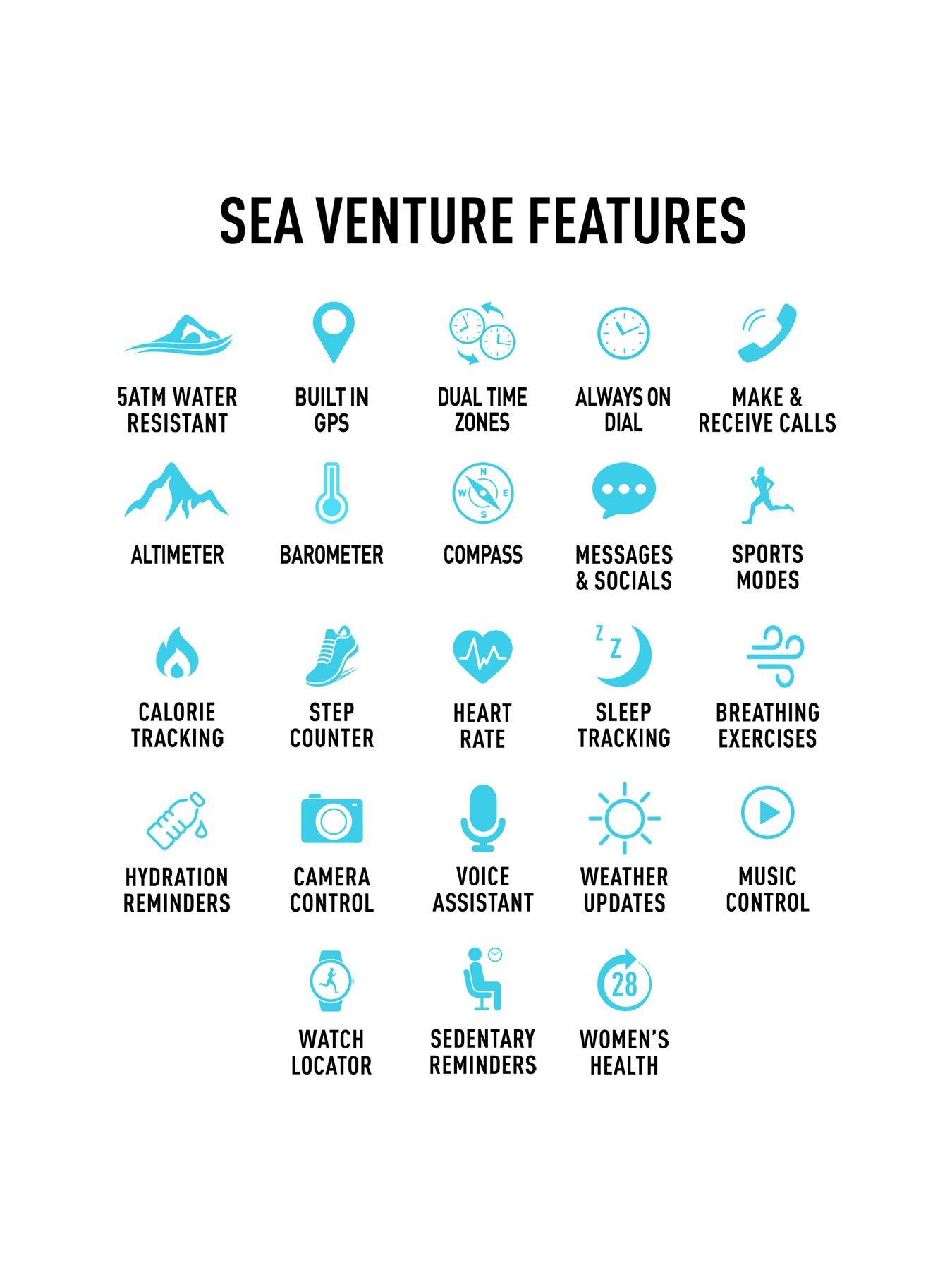 Image 6 of 6 of Reflex Active Reflex Active SeaVenture 50m Swim-Safe AMOLED GPS Black Strap Smart Watch