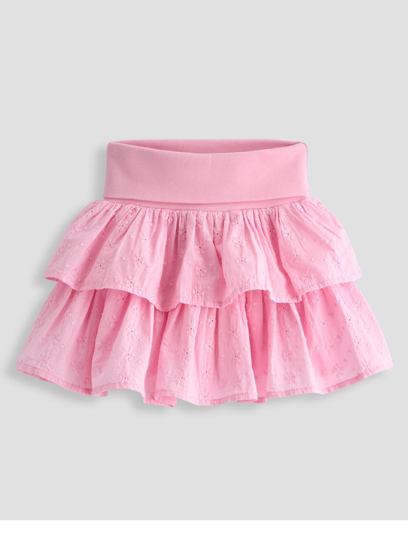 The Very Collection Girls Broderie Ra Ra Skirt - Pink