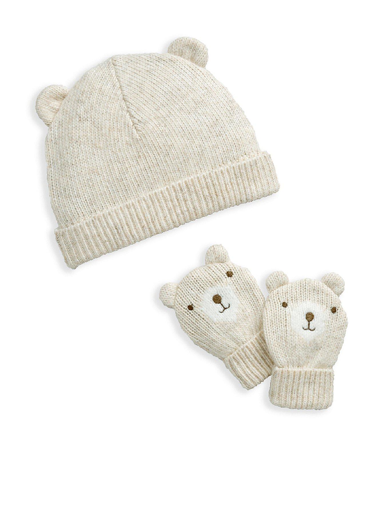 mamas-papas-baby-unisex-knitted-hat-and-mitts-set-cream