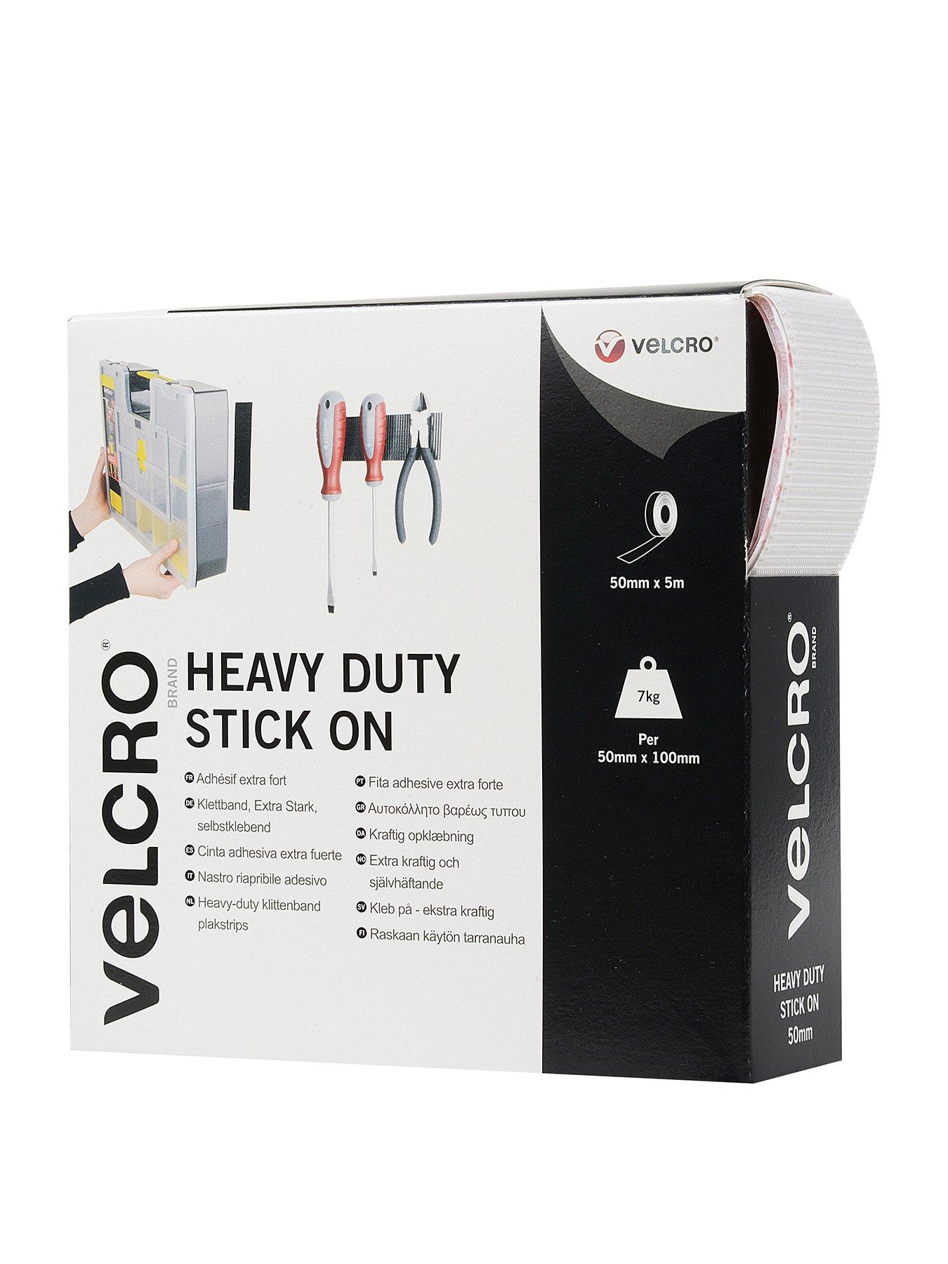 Velcro VELCRO Brand Heavy-Duty Stick On Tape 50mm x 5m White