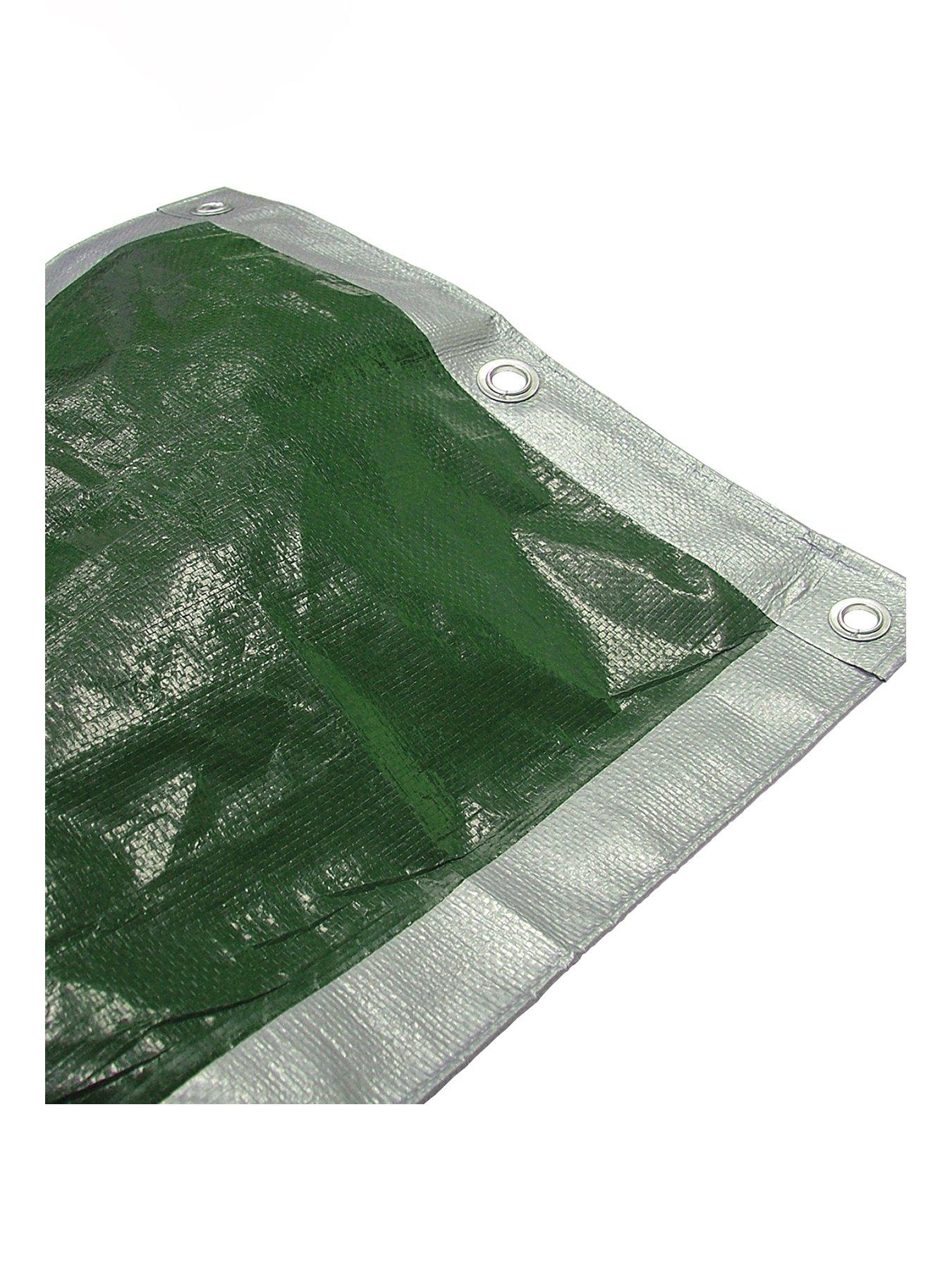 Faithfull Heavy-Duty Tarpaulin Green/Silver 5.4 x 5.4m (18 x 18ft) 140gsm