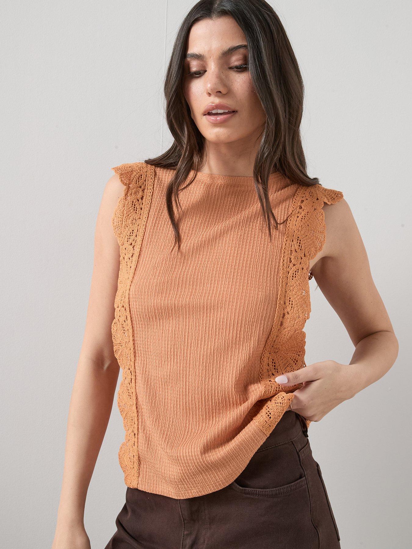 the-very-collection-crochet-trim-sleeveless-top-orangeoutfit