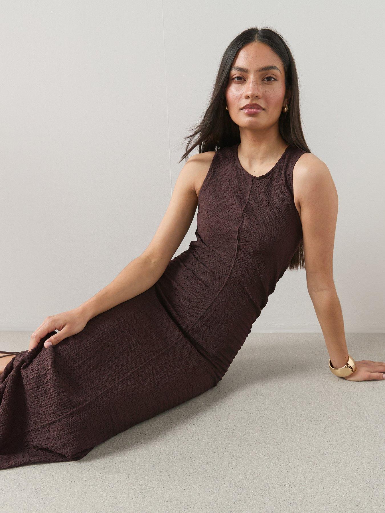 the-very-collection-ruched-side-textured-maxi-dressback