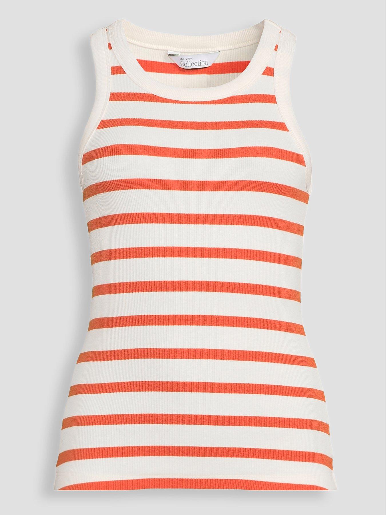 Image 7 of 7 of The Very Collection Rib Racer Vest - Orange