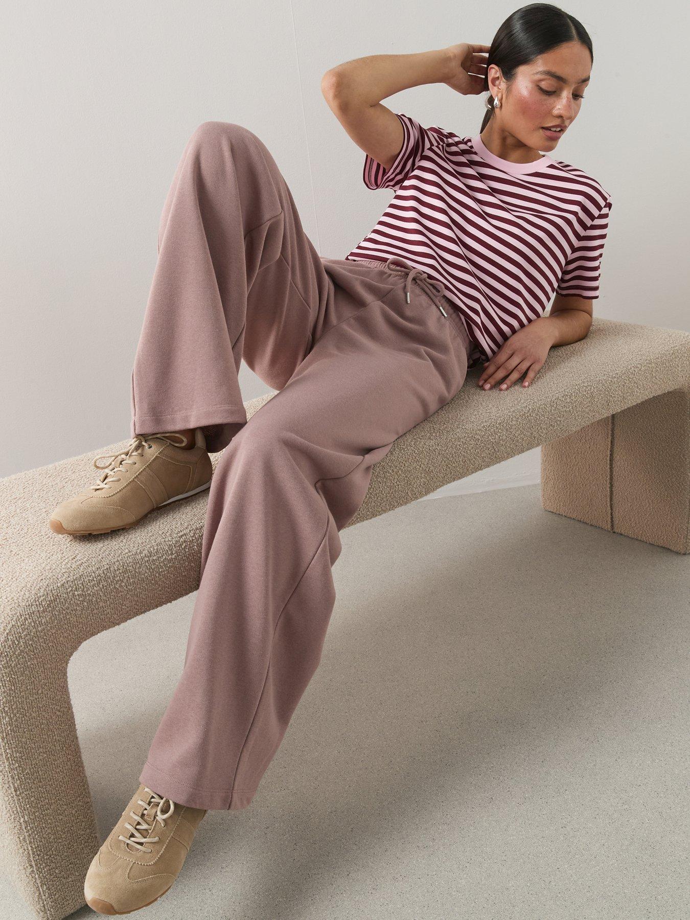 Image 6 of 7 of The Very Collection Wide Leg Relaxed Joggers - Taupe