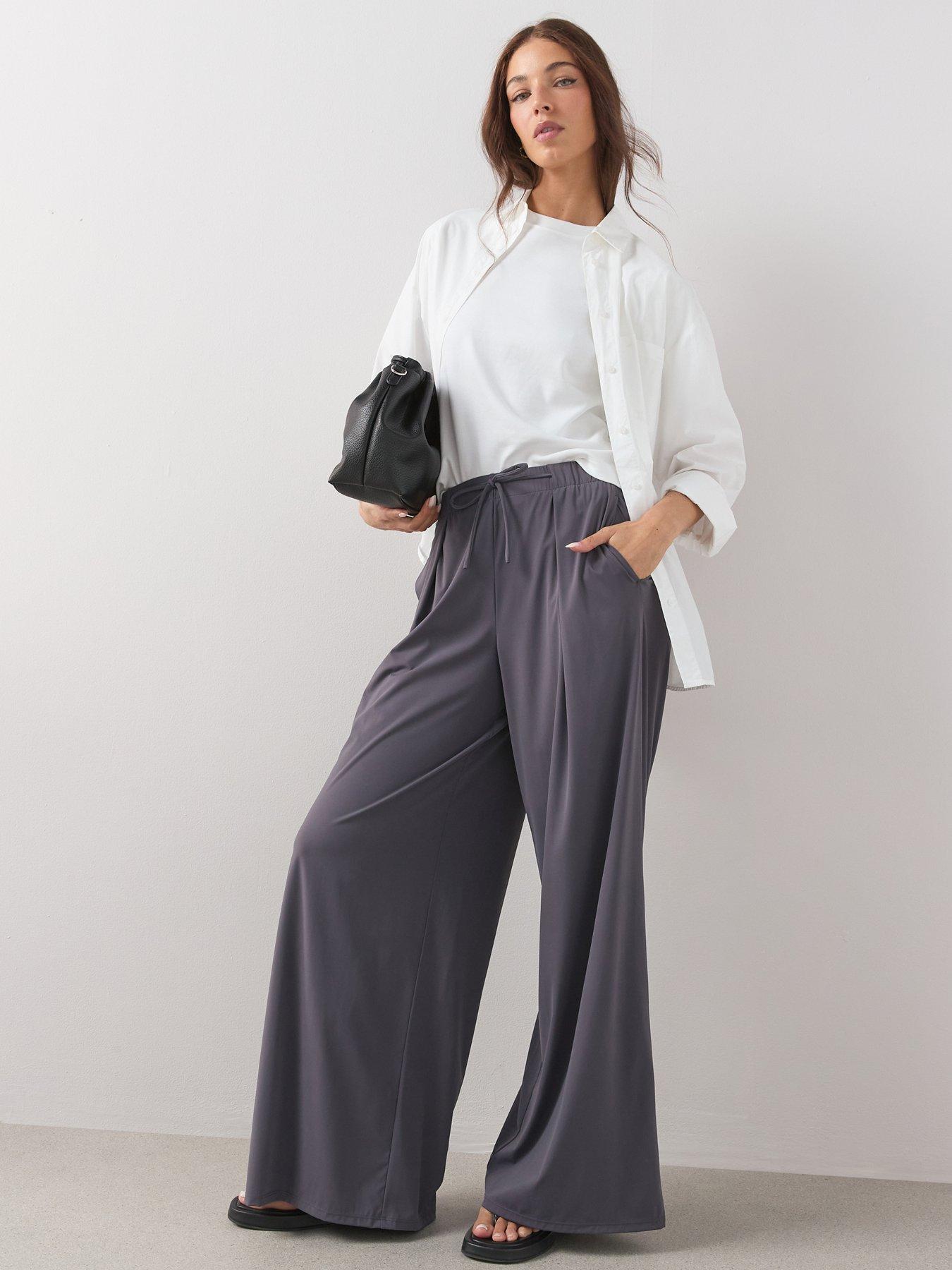 Image 1 of 6 of The Very Collection Tie Front Wide Leg Trouser