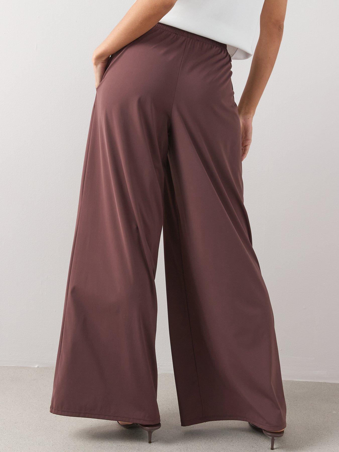 Image 2 of 6 of The Very Collection Tie Front Wide Leg Trouser - Brown
